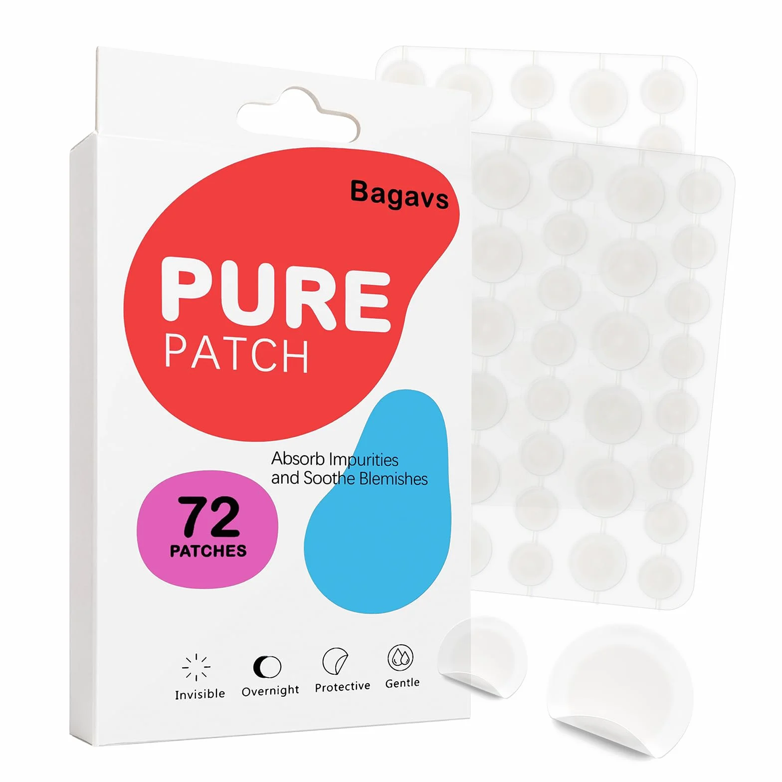 Patch Bouton Invisible Nuit & Jour Soin Visage Absorbe Impuretés Lisse Peau Technologie Hydrocolloïde Acide Salicylique 72 Patchs