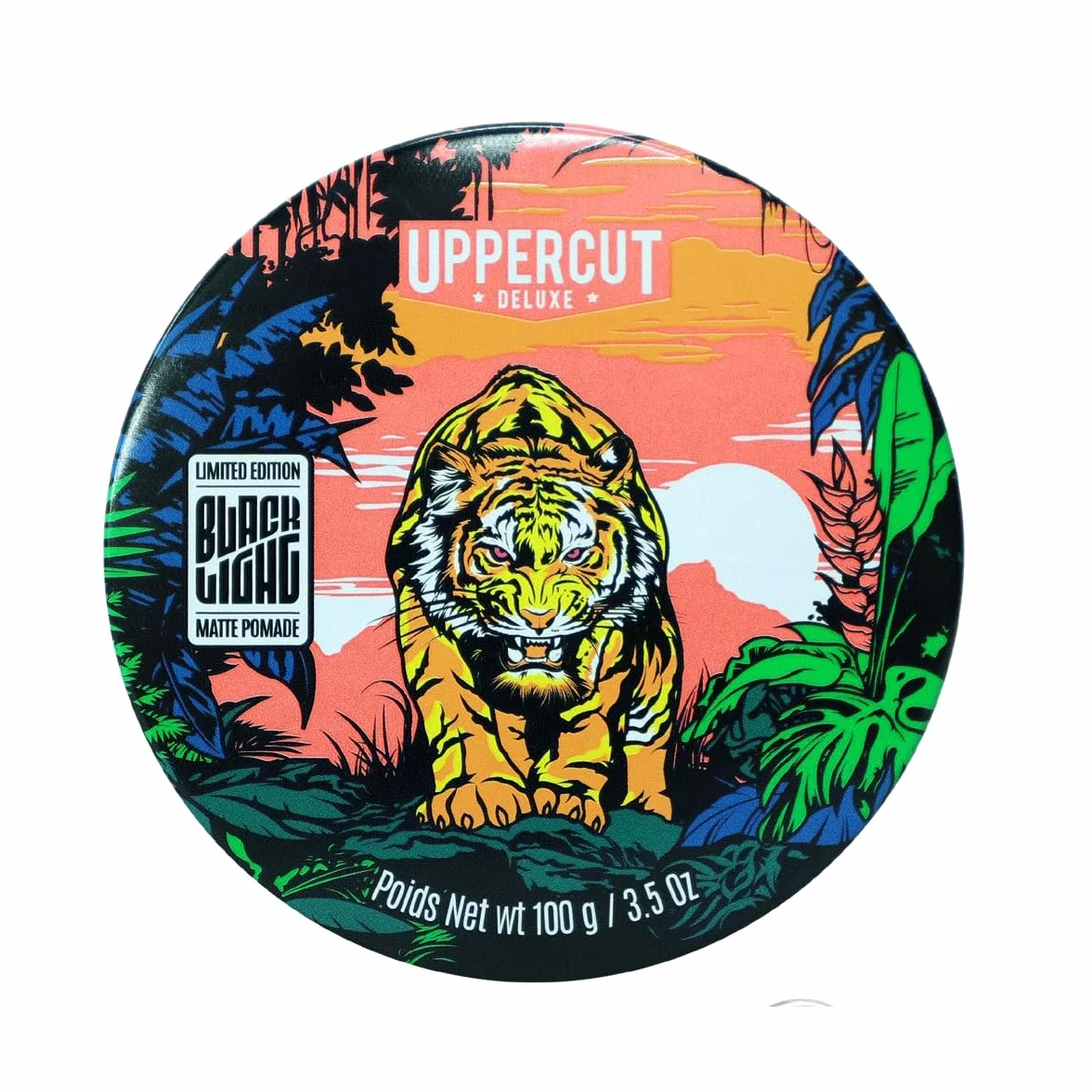 Uppercut Deluxe Pommade mate - Pommade capillaire exclusive Blacklight 100 g, parfum Highland avec finition mate et dégradé orange. Boîte cadeau, coiffure longue durée pour homme.