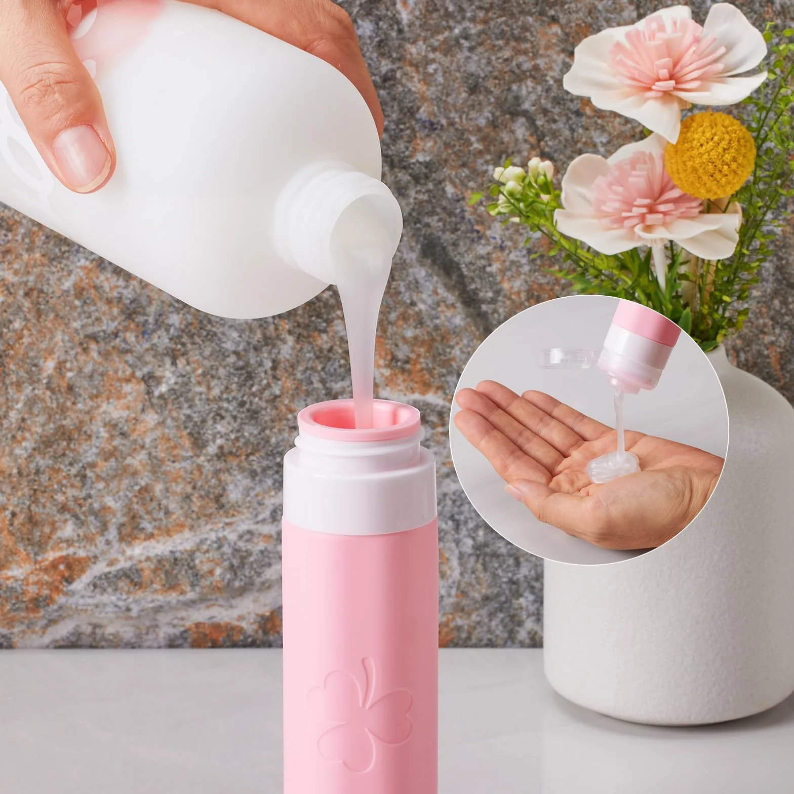 INSFIT 23 Pièces Flacon Voyage à Remplir 90 ml 60 ml Silicone TSA Anti-Fuite
