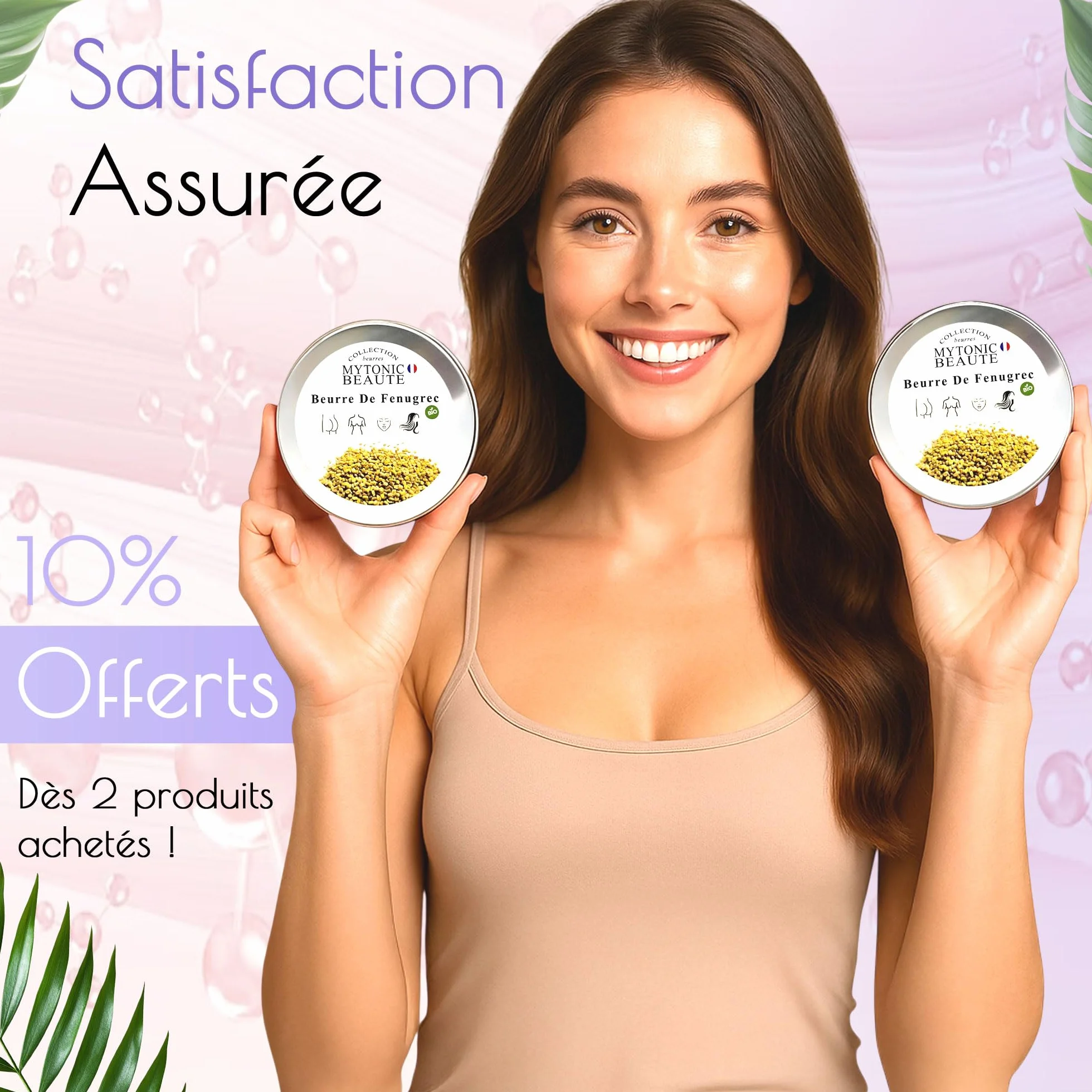 Soin Corporel Beurre de Fenugrec Bio pour Poitrine, Fesses, Hanches, Acné, Cheveux et Visage125gr | Hydratant - Nourrissant | Volumisant | Concentré 25% EN PLUS (125g)