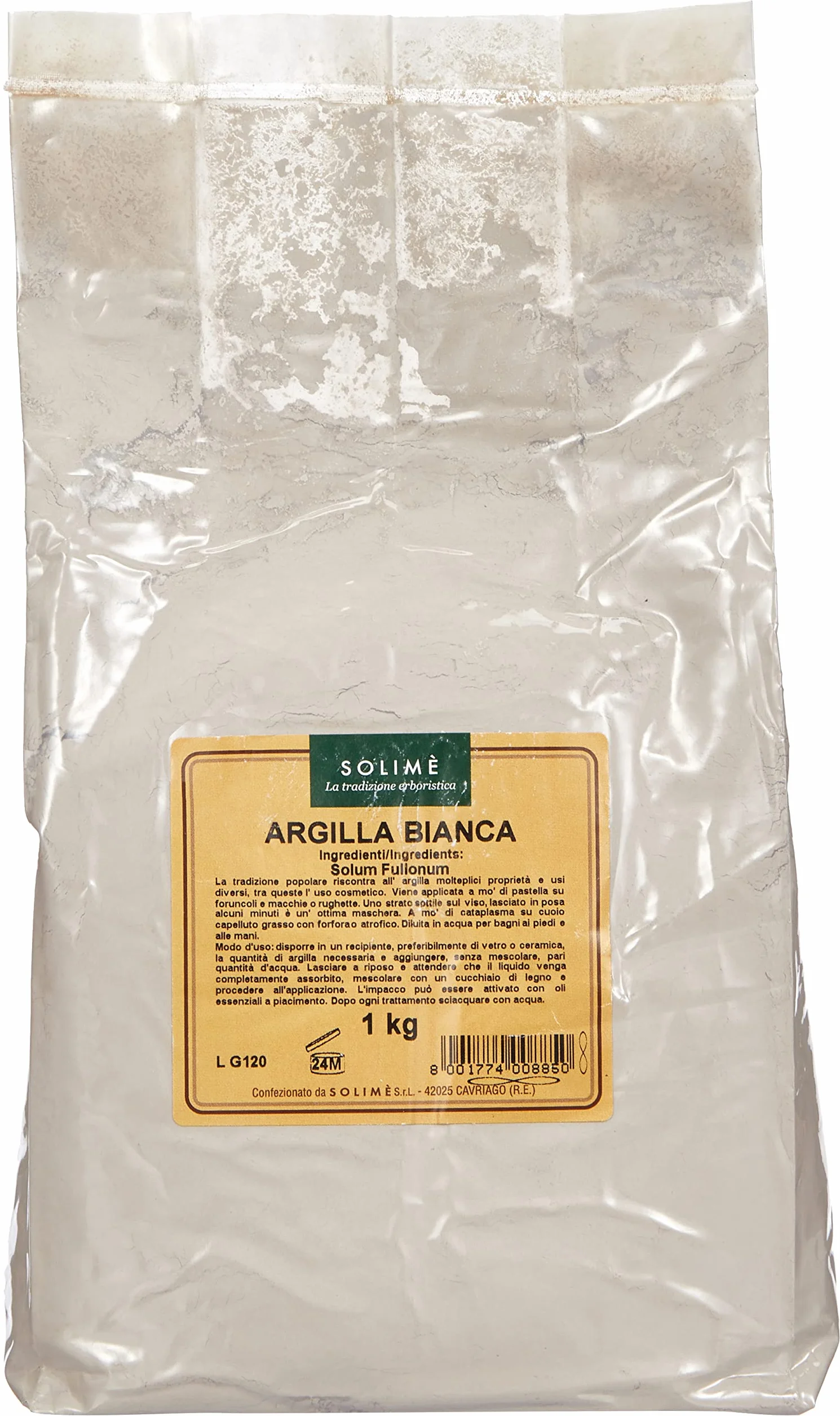 Argile blanche Superventilée 1 kg pour traitements purifiants peau et cheveux