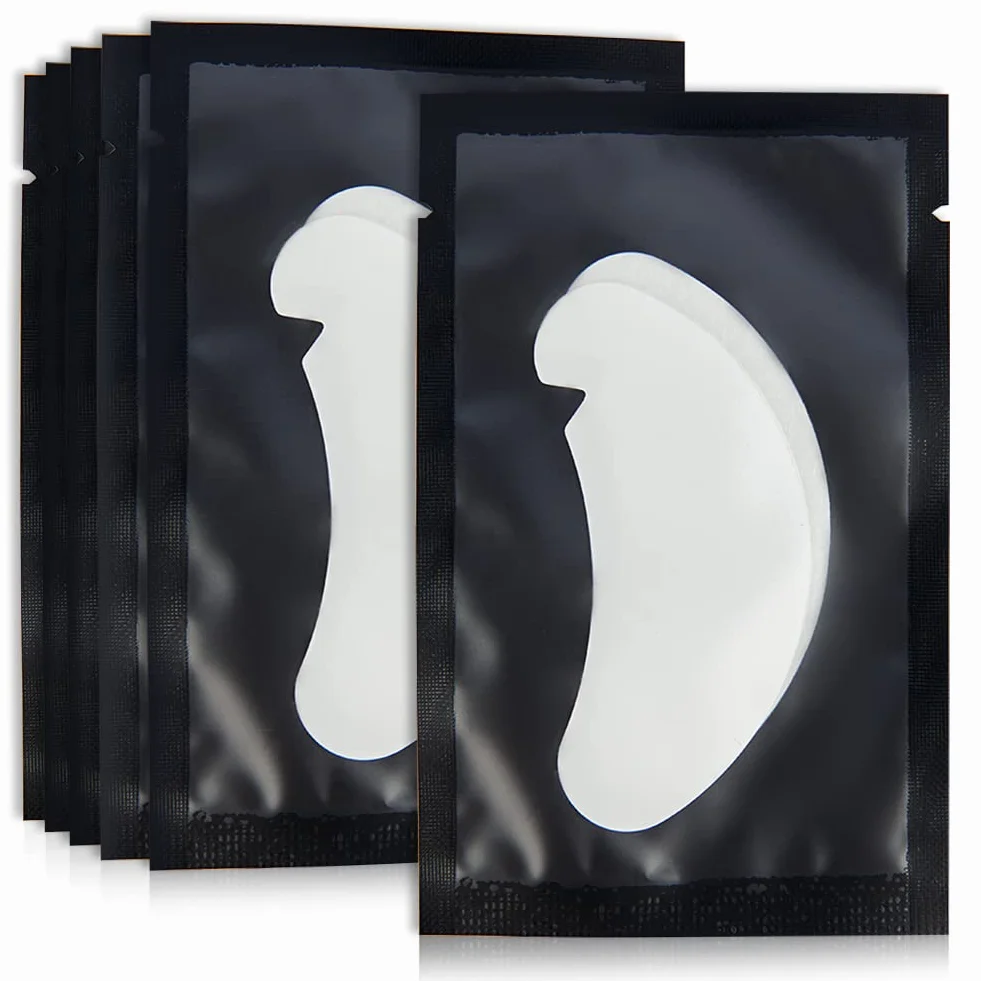 Lunamoon 50 Paire Patchs Pour Extensions de Cils Gel Non Pelucheux Yeux Pads Lash Lift (Noir)