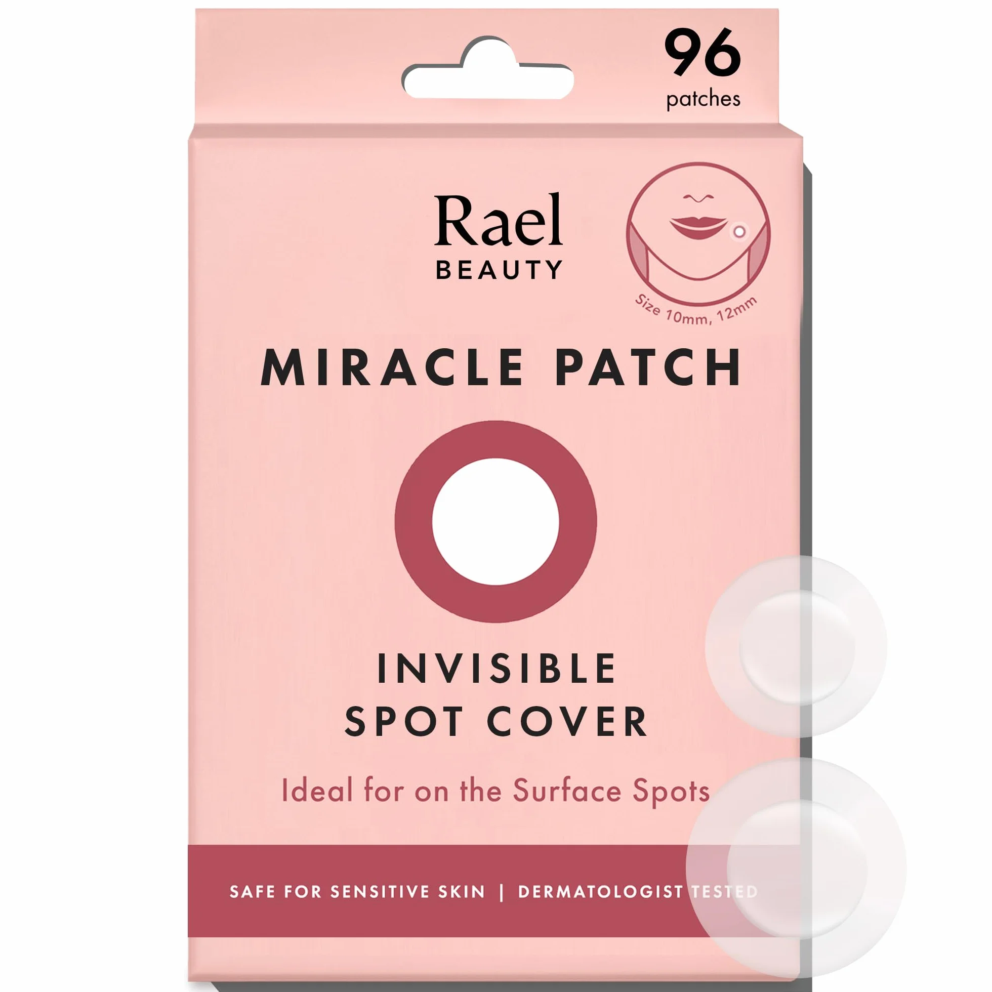 Rael Patch Anti Bouton Invisible - Hydrocolloïdes Acne Pimple Patches pour Visage, Vegan, Sans Cruauté, 96 Patchs