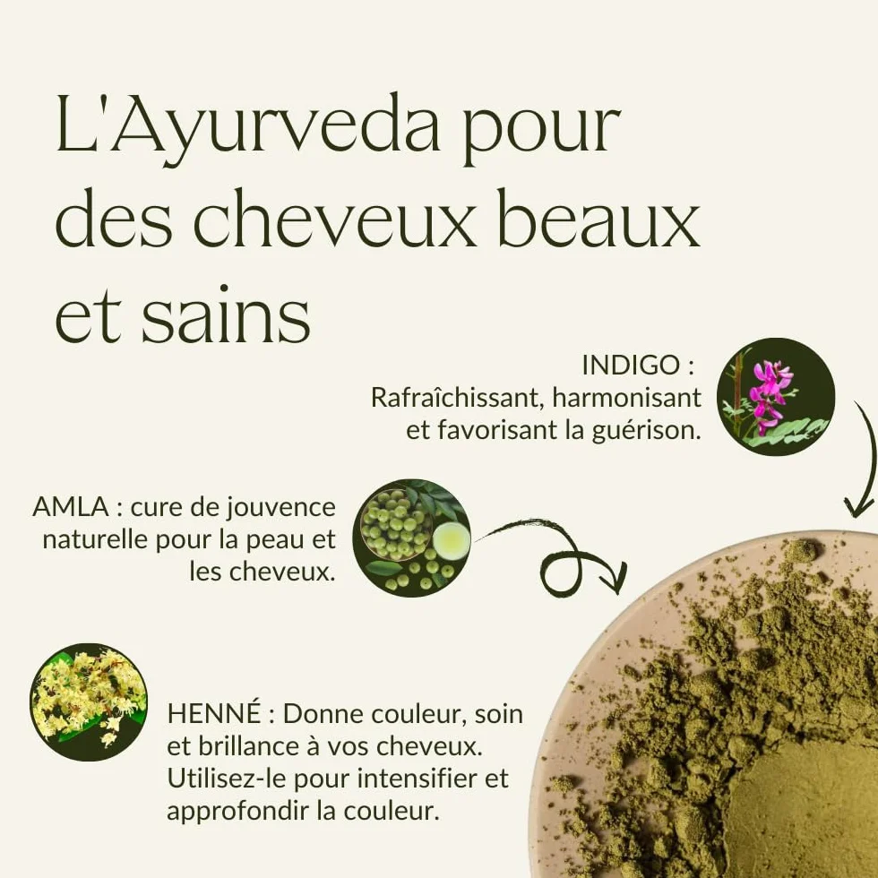 khadi CHÂTAIN NOISETTE Coloration végétale 100g naturelle 100%