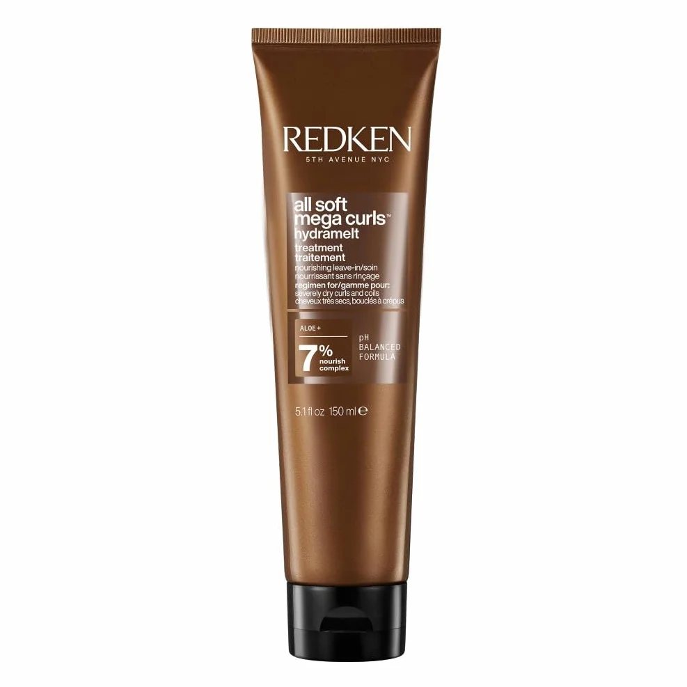 REDKEN - Soin Nourrissant & Hydratant Sans Rinçage - Définit Les Boucles 72h - Vegan & Sans Sulfates - Aloe Vera - Cheveux Très Secs, Bouclés À Crépus - All Soft Mega Curls - Hydramelt - 150 ml