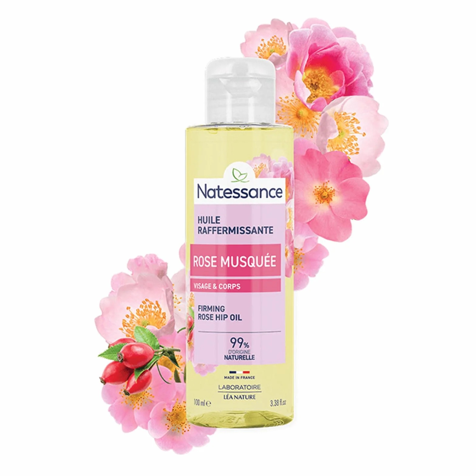 Natessance Huile Rose Musquée Réparatrice Anti-Âge 100ml