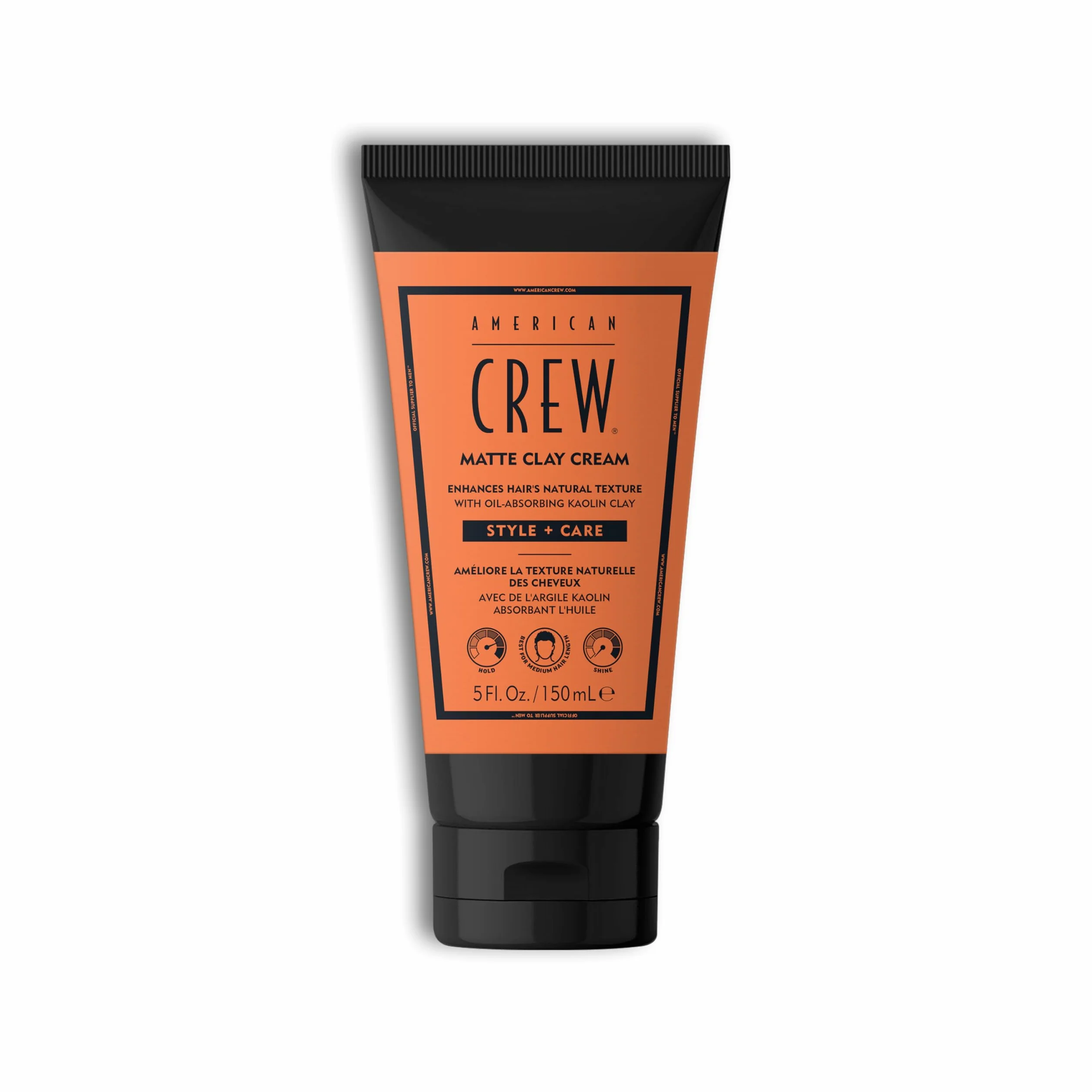 Matte Clay Cream American Crew – Coiffant-Soin hybride pour hommes | Absorbe l’excès de sébum & purifie | Tenue moyenne avec finition mate | Gel coiffant effet naturel pour hommes.