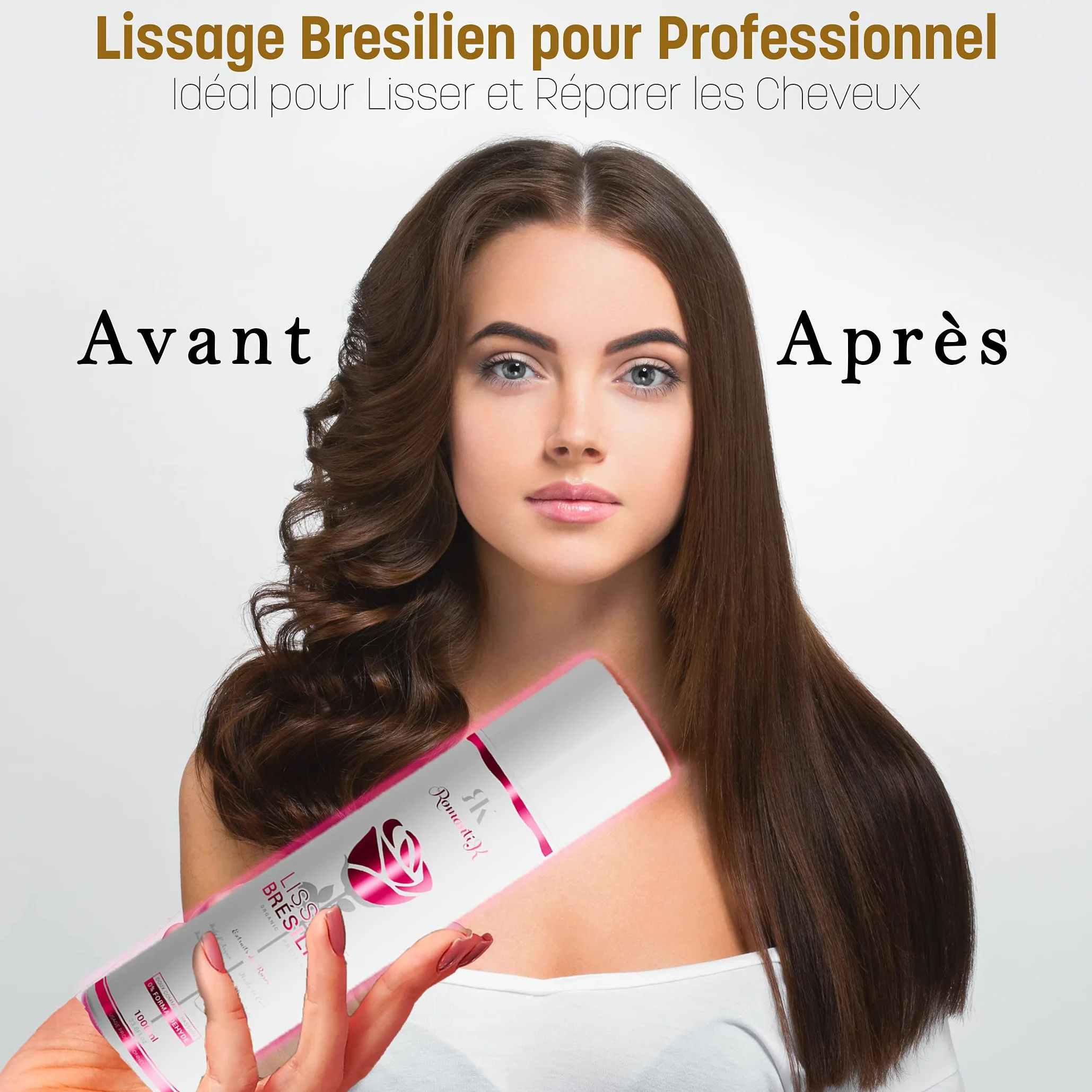 Romanti-K Kit Lissage Bresilien 2x100ml Professionnel Proteine de Tanin Sans Formol Keratine Pure