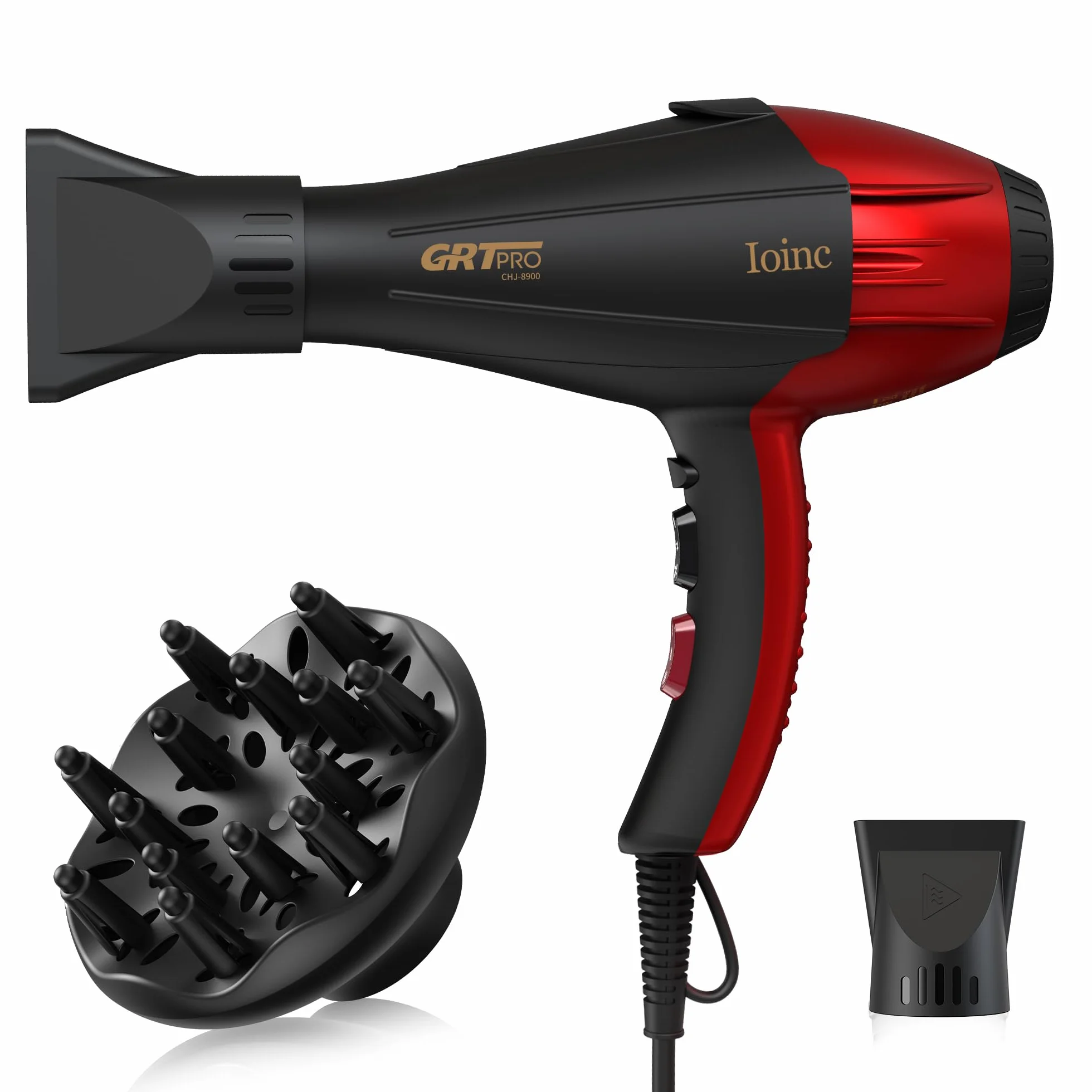 Sèche Cheveux Professionnel Ionique 2400W AC-Motor Seche Cheveux avec Diffuseur 40 Millions D'ions Négatifs Les Salon de Coiffure Maison, 3 Températures et 2 Vitesses Séchage Rapide (noir)