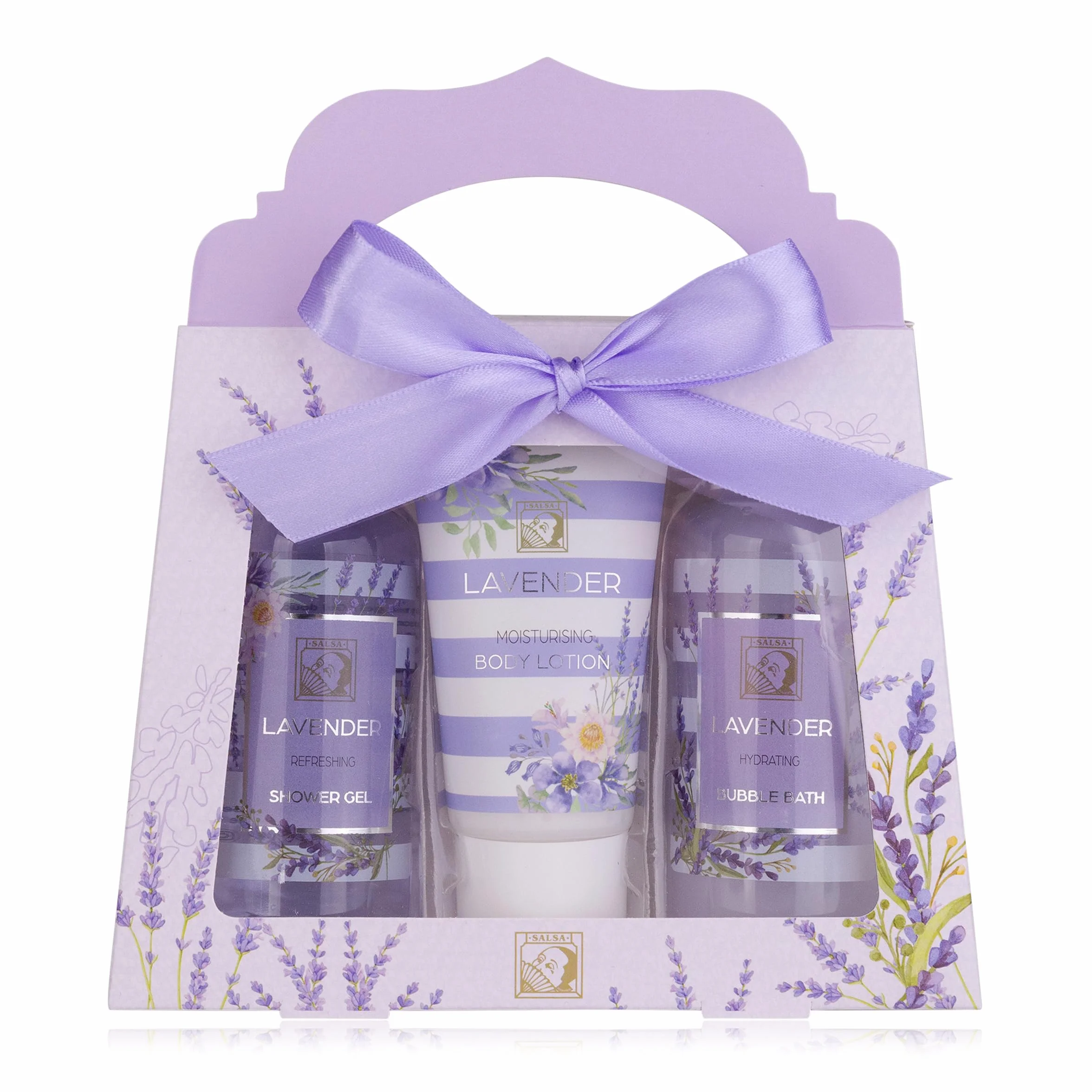 Accentra Set de Douche Cadeau LAVANDE 3 pièces Gel Douche Lotion Corps Bain Moussant