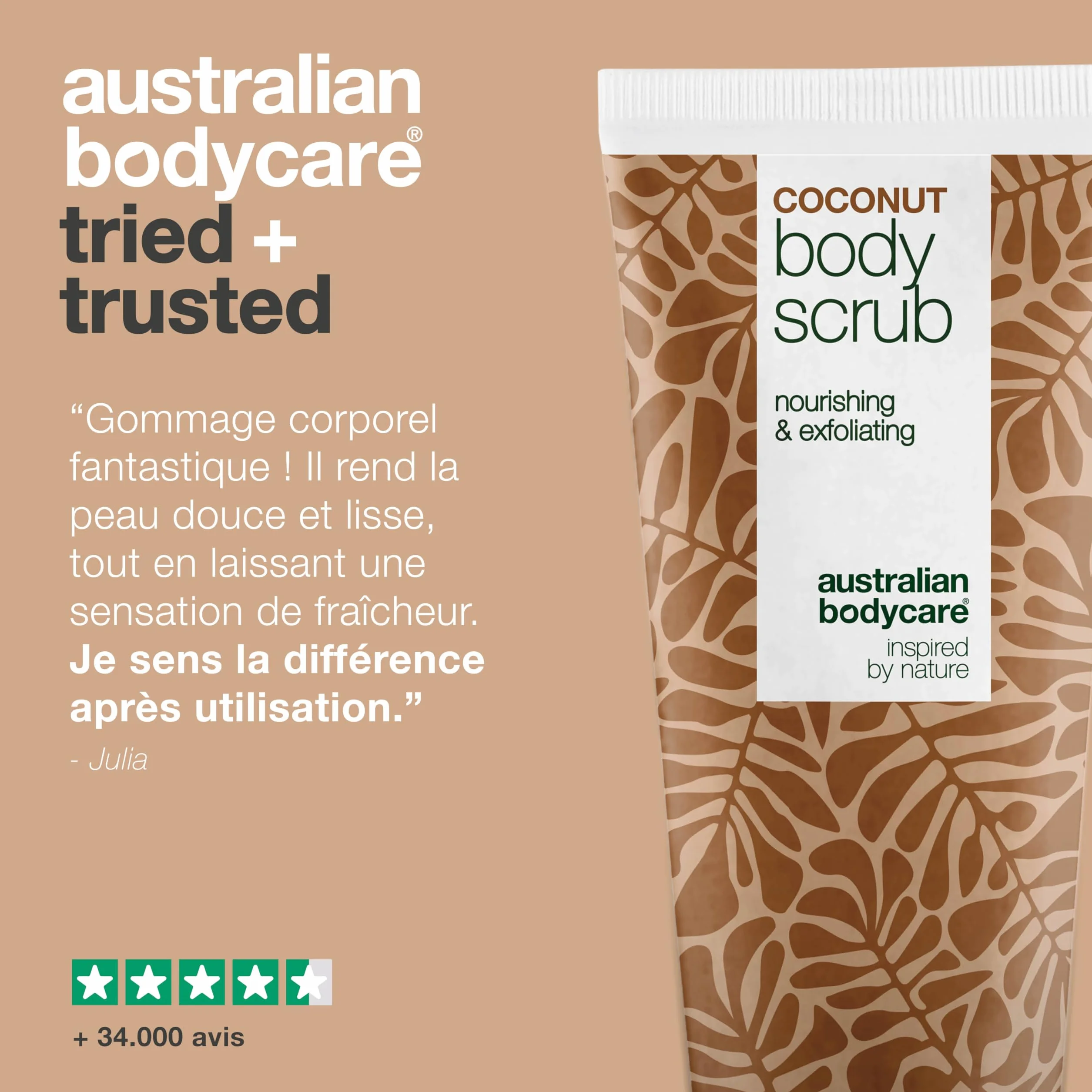 Australian Bodycare Gommage Corporelle Coco Body Scrub Exfoliant pour Impuretés, Boutons, Dos et Pieds