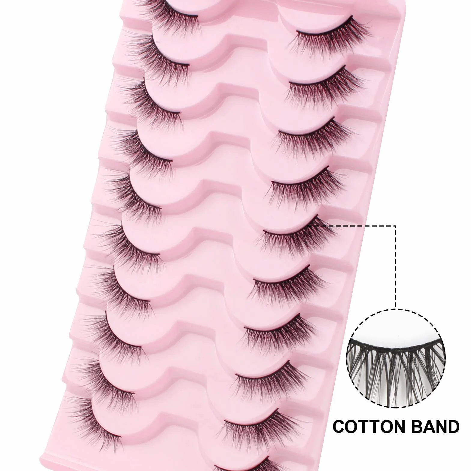 Parriparri Demi Faux Cils Cat Eye Half Lashes 10 Paires Naturel Coin Cils Oeil de Chat Doux 3D