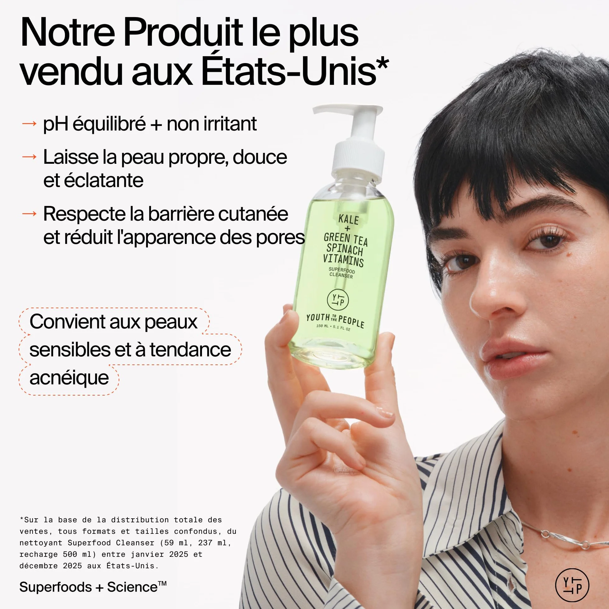 Youth To The People Superfood Cleanser, Nettoyant Visage, Recharge 500 ml