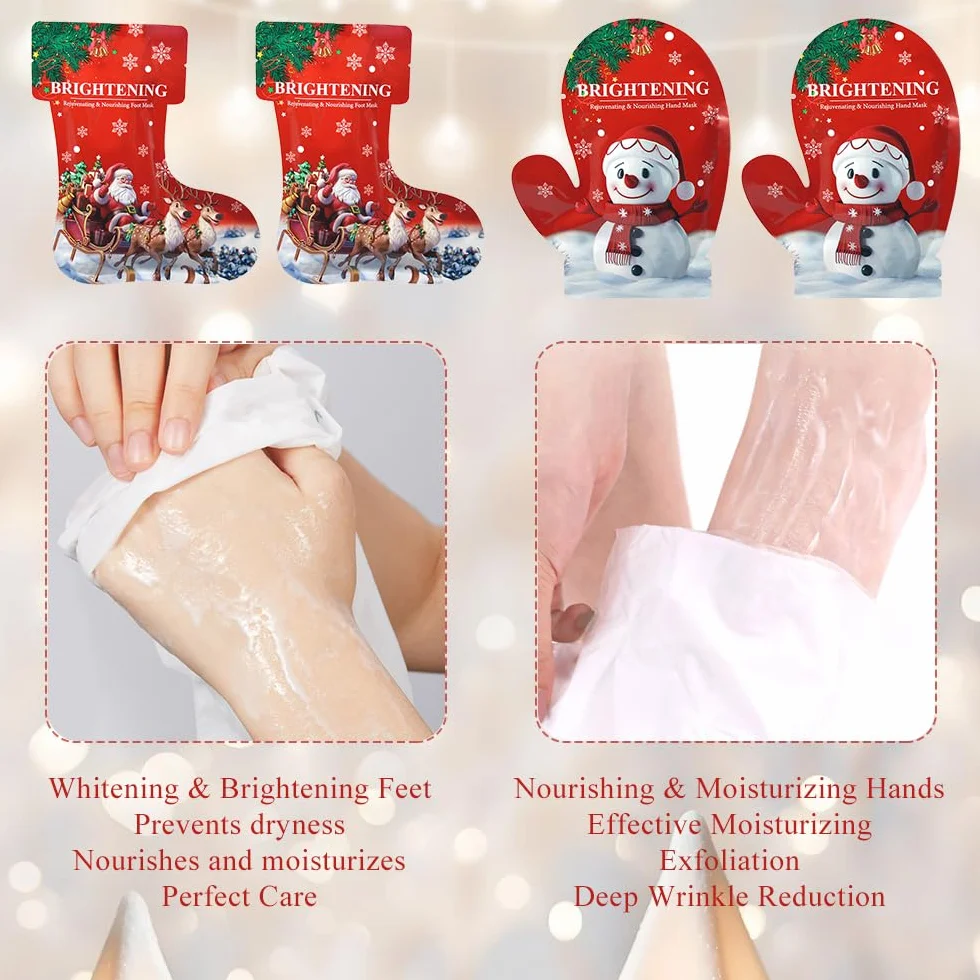 Masque Exfoliant Pieds 2 Pièces Film Soin Mains Pieds Élimine Callosités Nourrit Prévient Dessèchement