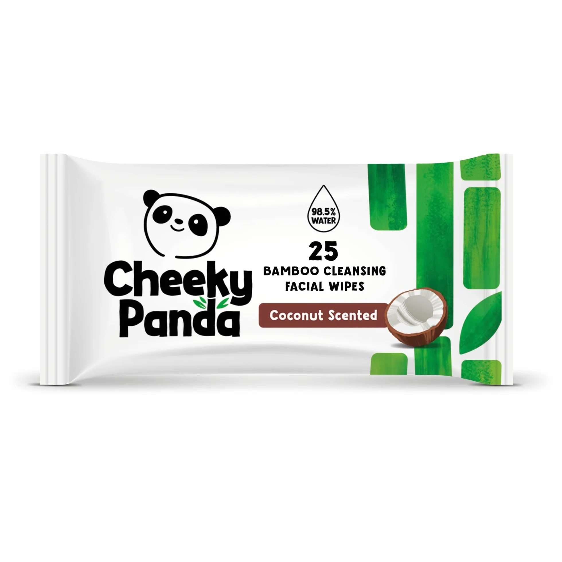 The Cheeky Panda Lingettes Démaquillantes 25 Lingettes Parfum Noix de Coco 100% Bambou
