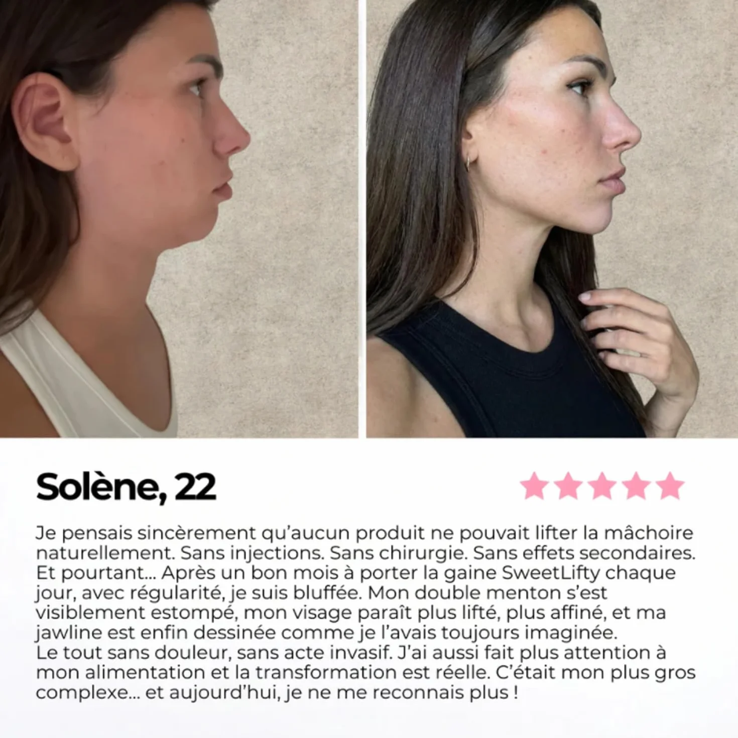 Gaine Sweetlifty Visage – Contour Du Visage Et Menton, Soutien Pour La Mâchoire, Tissu Respirant Pour Un Port Quotidien, Accessoire De Soin Du Visage (Pelle naturale, S)