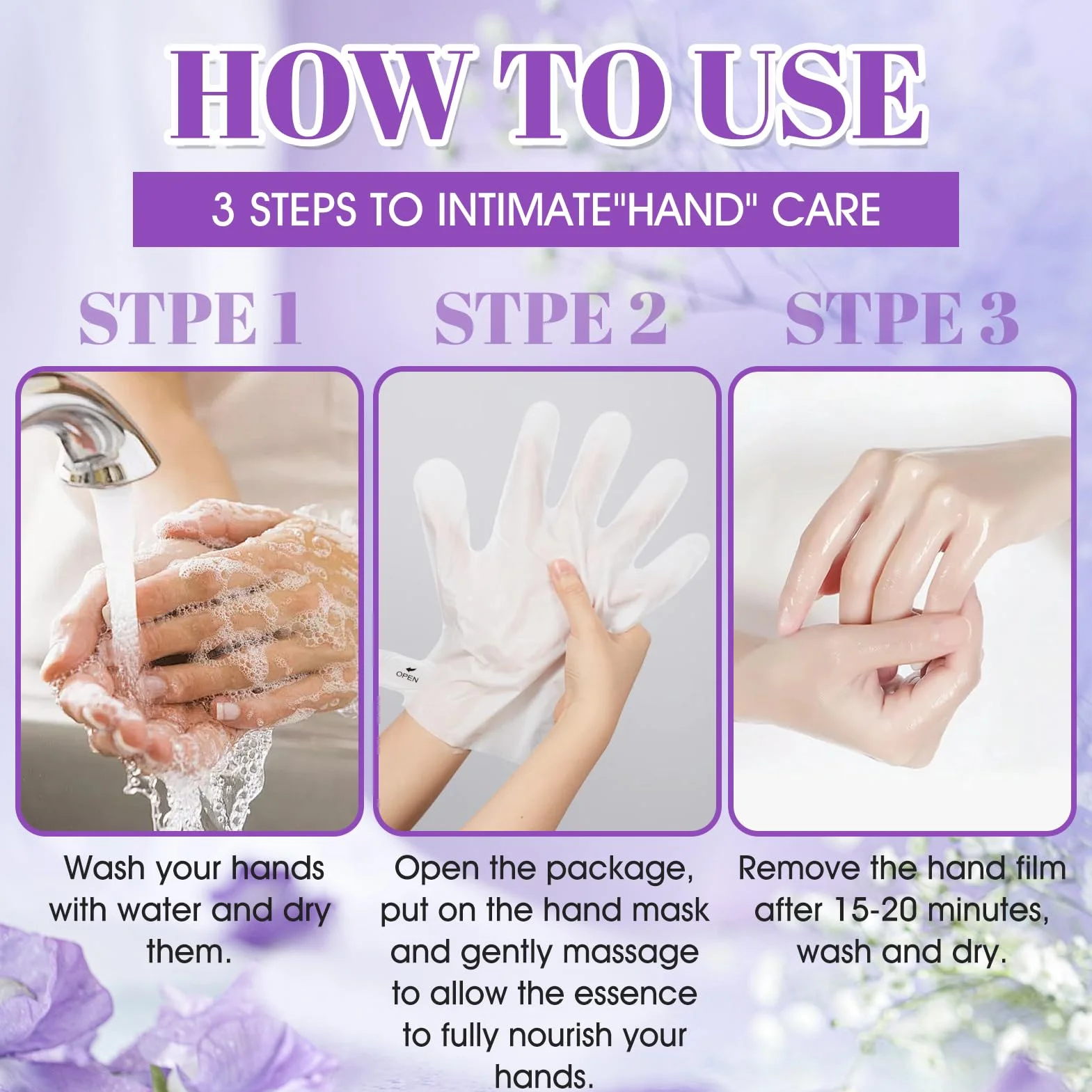 Masque Main Hydratant Exfoliant 6 Paires Gants Hydratants Peau Sèche Craquelée