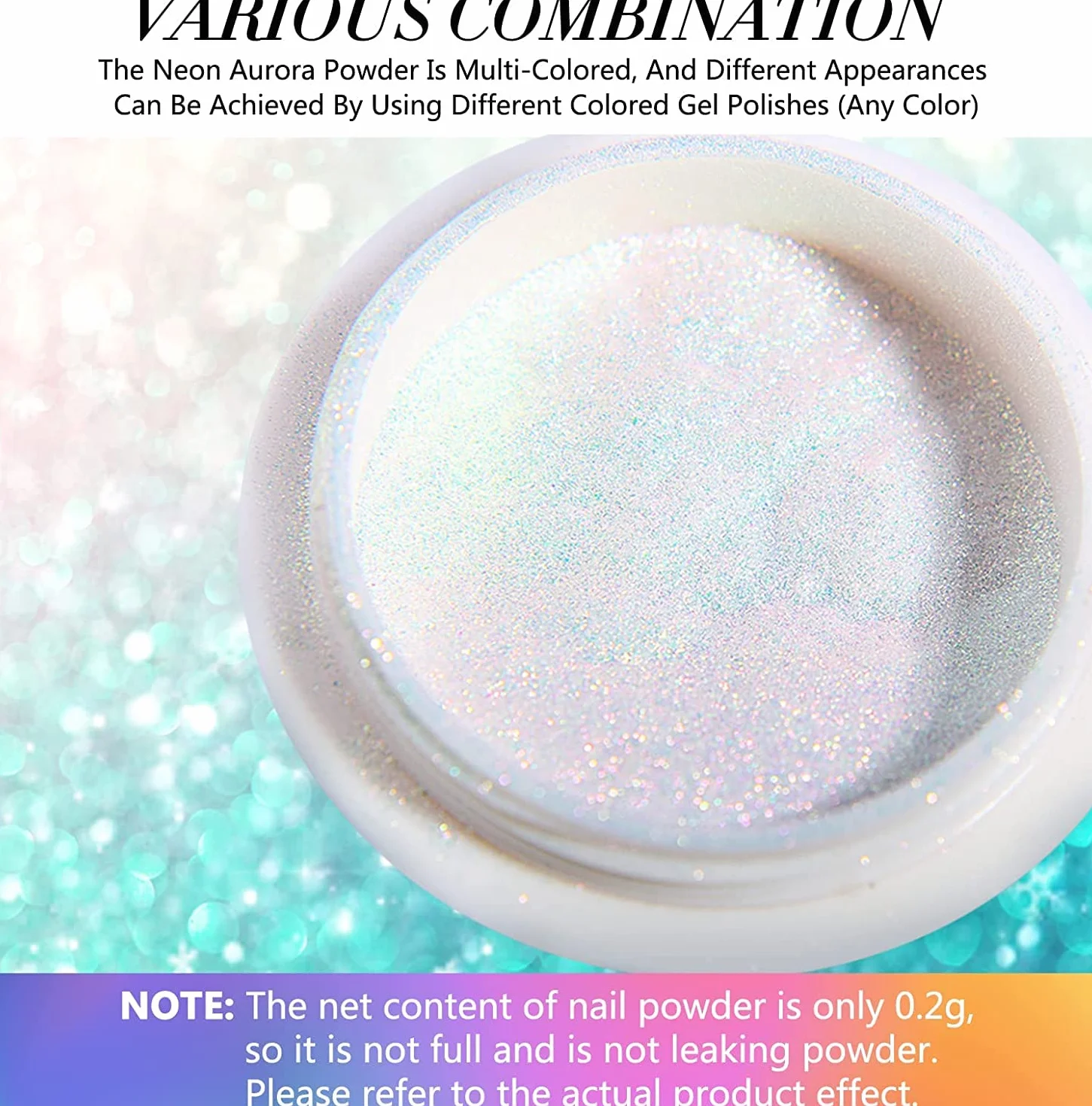 Poudre Perles Chromées et Coquillages Blancs, Pigments Chrome Magiques avec Paillettes pour Ongles