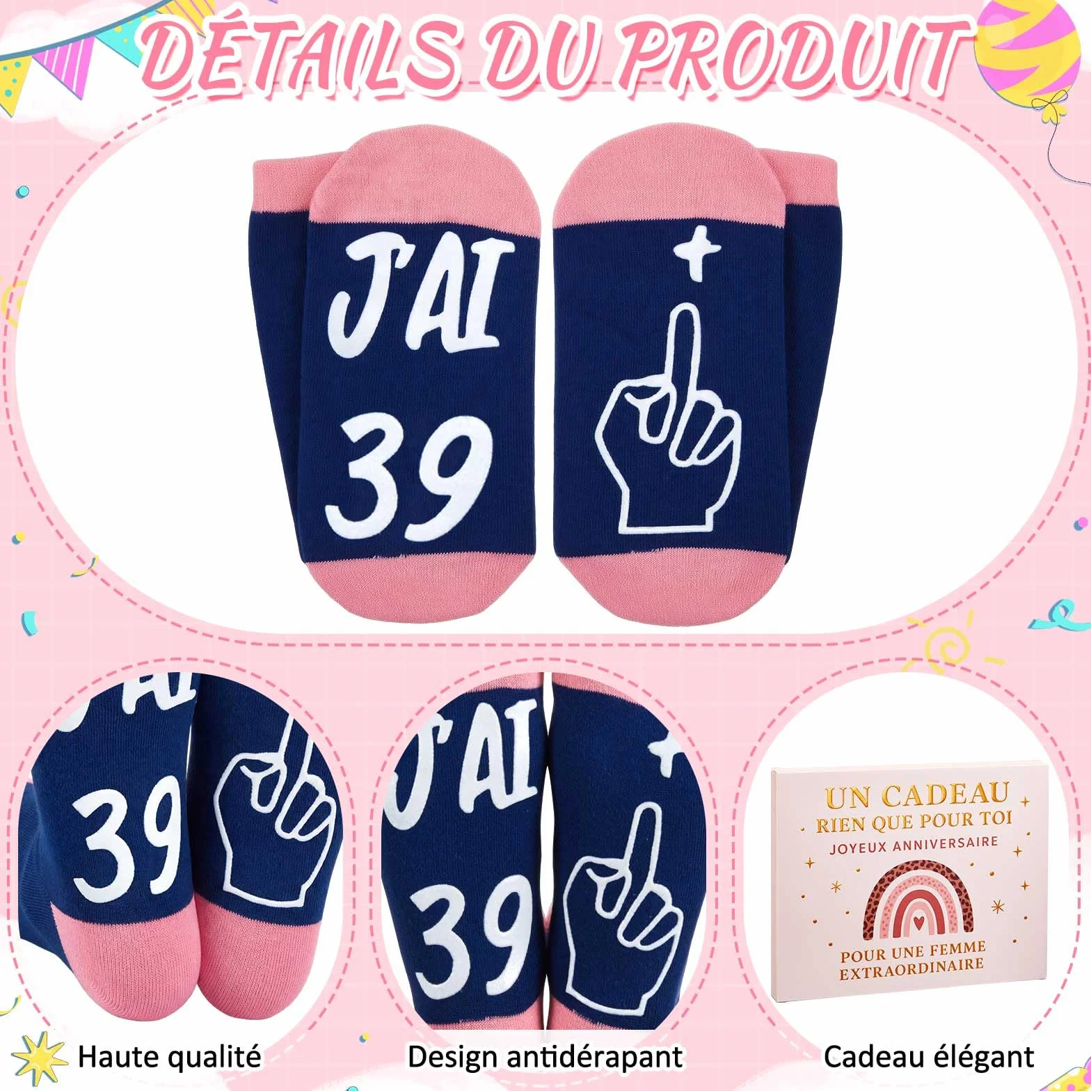 Coffret Cadeau Anniversaire Femme 40 Ans 1986 Trousse Maquillage Chaussettes Porte-Clés Boîte Idée Cadeau Originale Humour Femme Née en 1986 Set Accessoire 40e Anniversaire