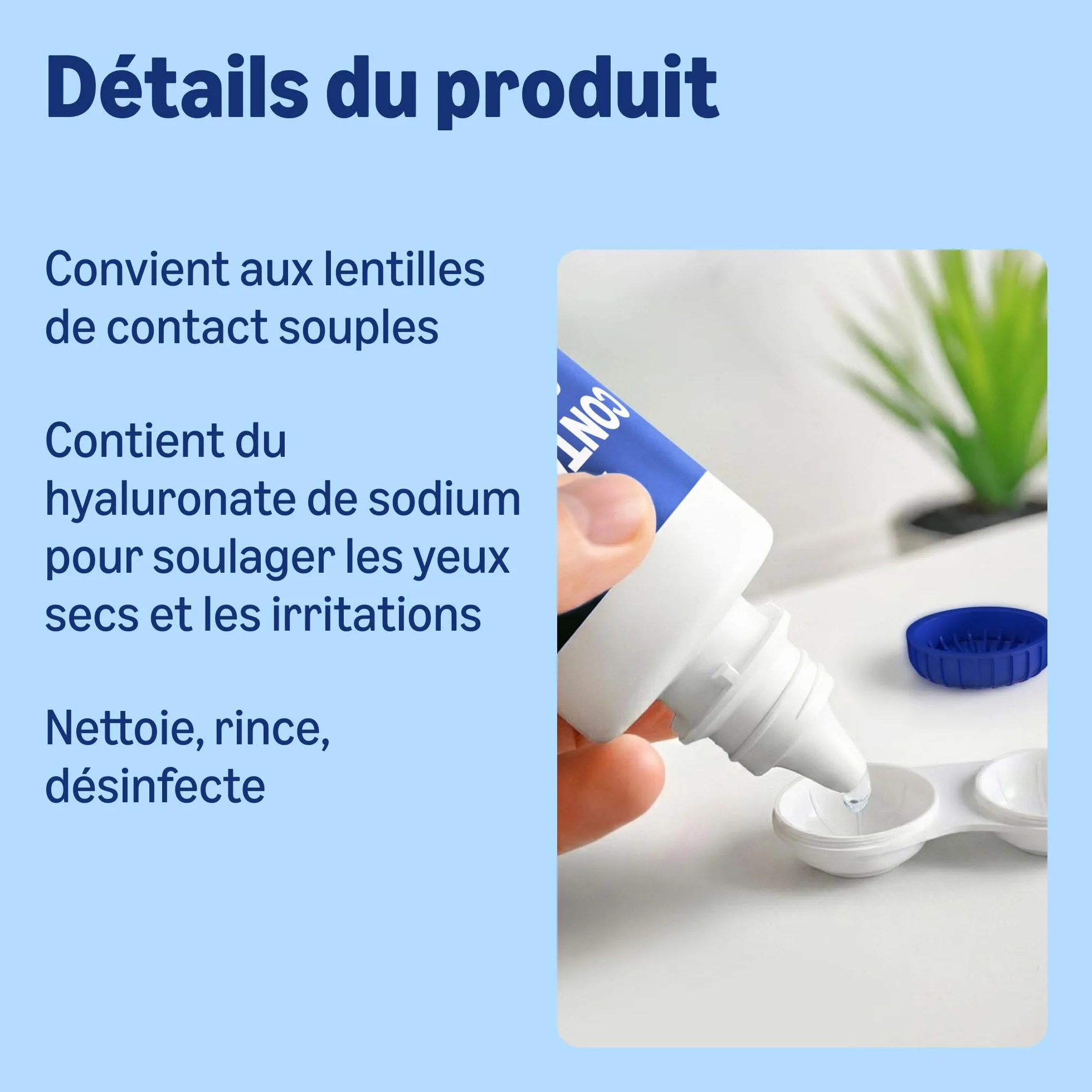 Amazon Solution Tout-en-un Hyaluronate de Sodium Lentilles de Contact Souples 3 x 360ml