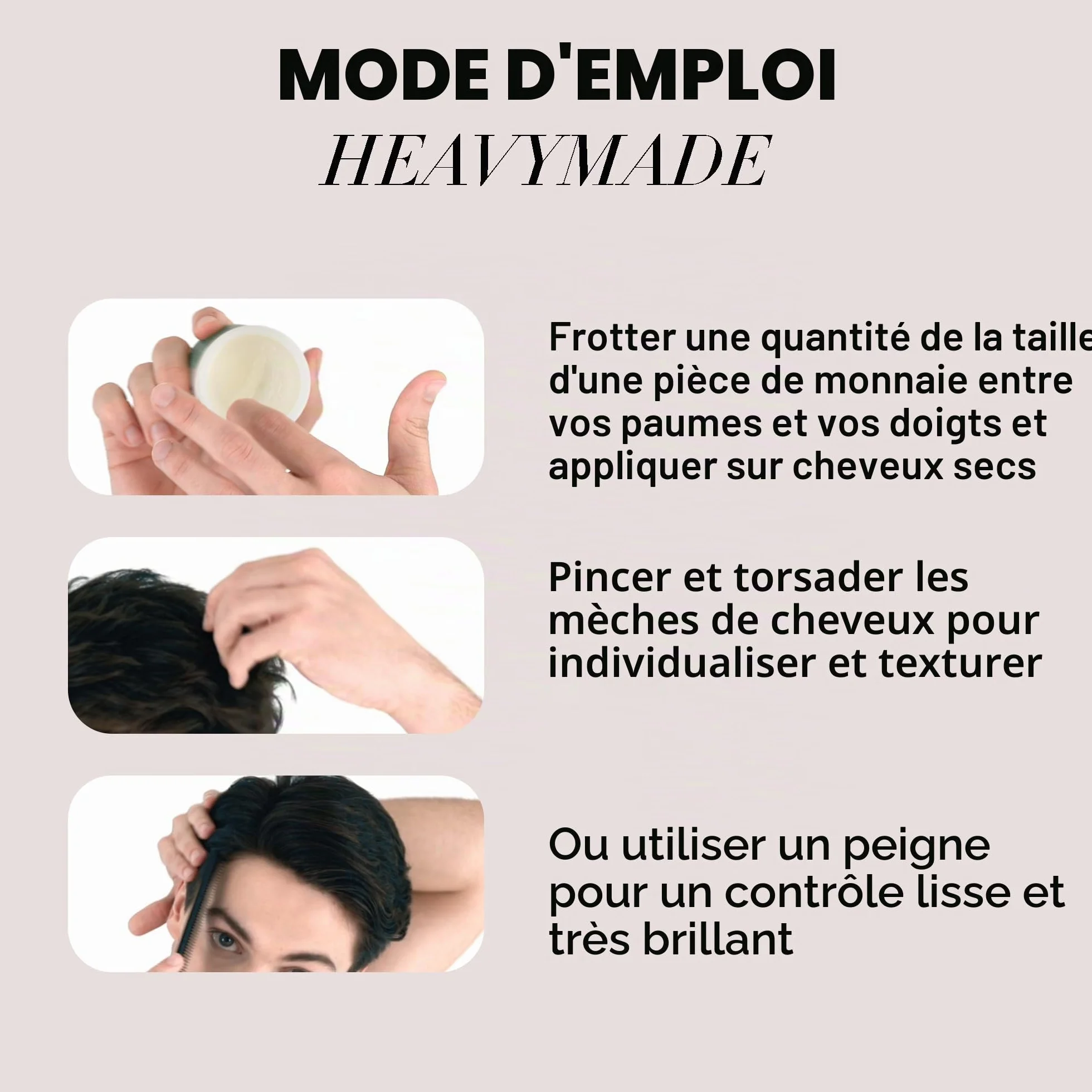Hanz de Fuko Heavymade – Pomade premium pour homme – tenue extrême, haute brillance – vegan – ingrédients bio certifiés – 56 g