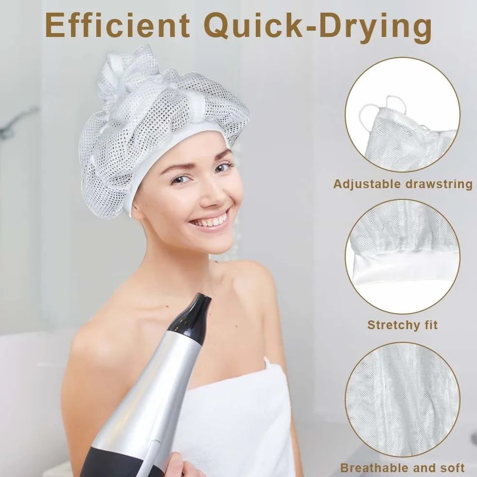 LOPHE Bonnet Net Plopping pour Cheveux Bouclés avec Cordon de Serrage Réglable