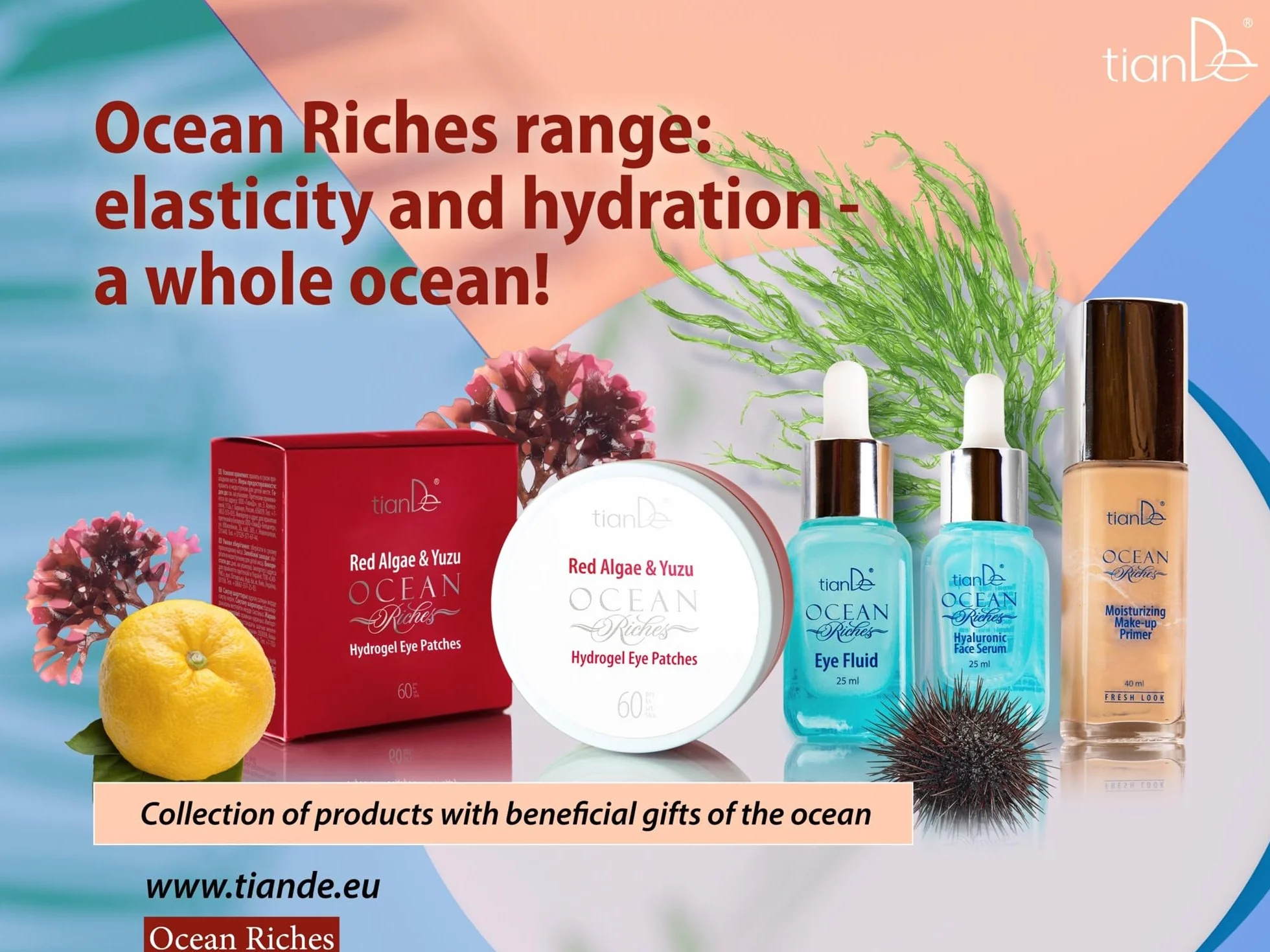 TianDe Patchs pour les yeux en hydrogel d'algues rouges et yuzu, 60 unités