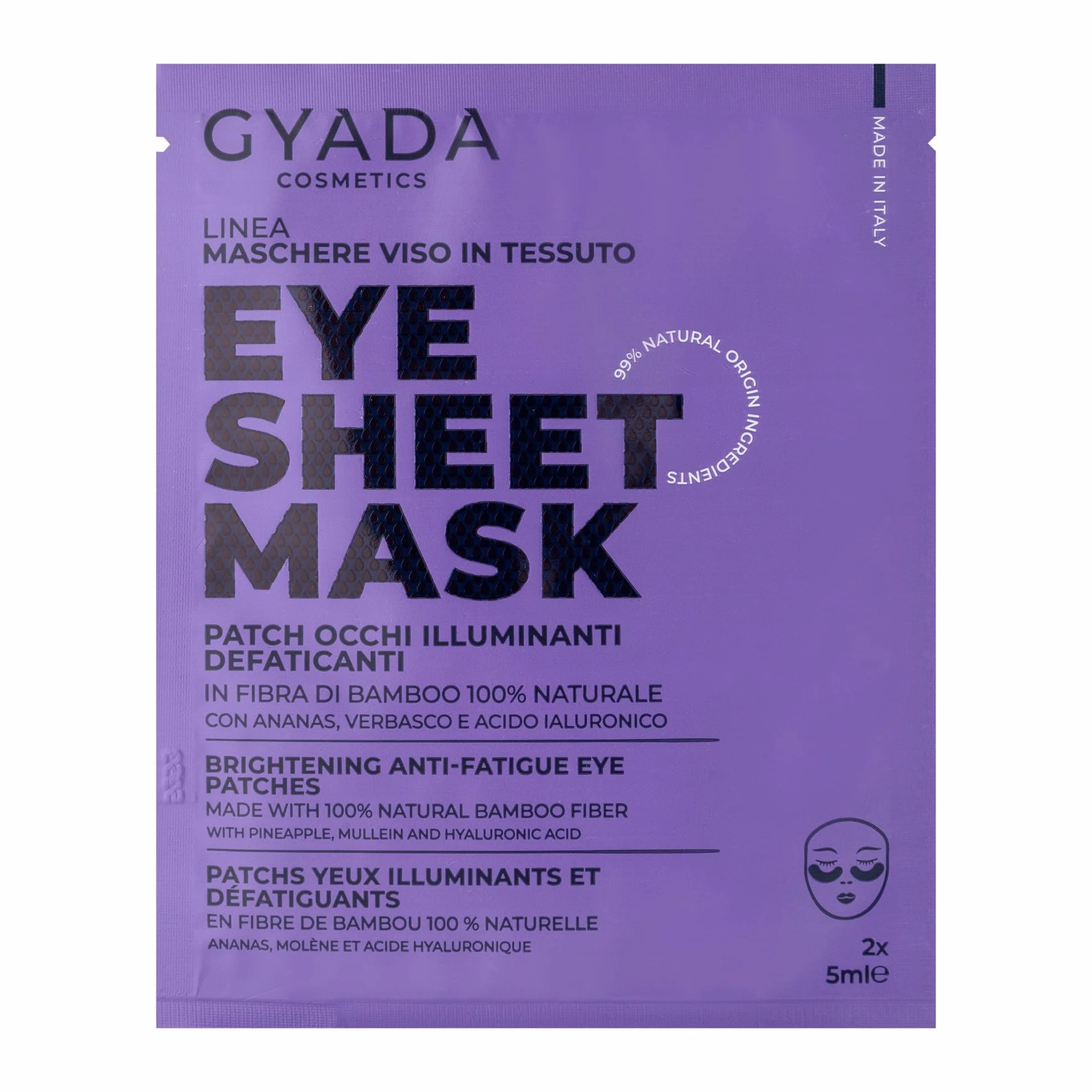 GYADA COSMETICS Patch pour les yeux éclairant défatigant acide hyaluronique ananas 5 ml