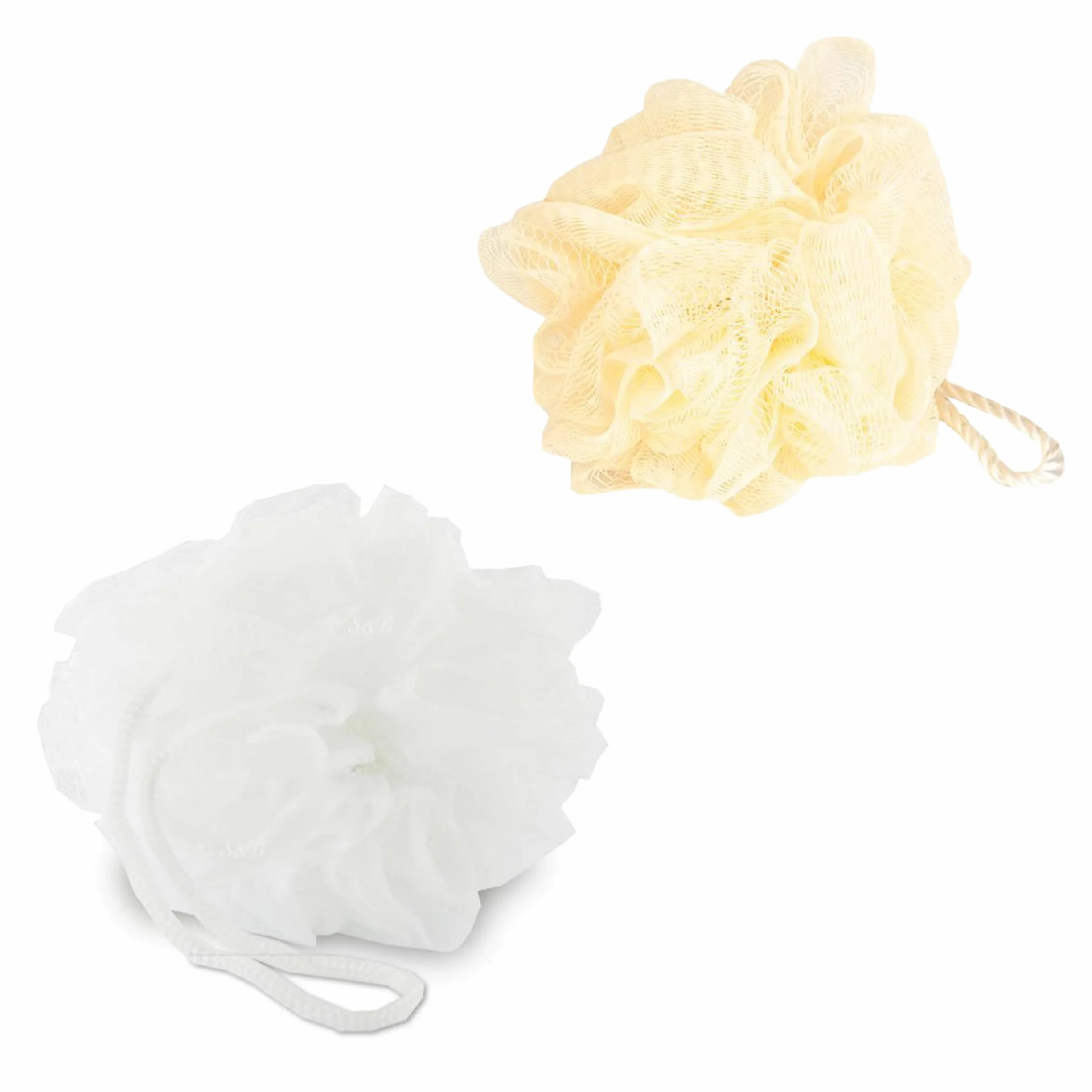Lot de 2 Fleurs de Bain Douces et Exfoliantes - Éponges de Douche avec Ficelles