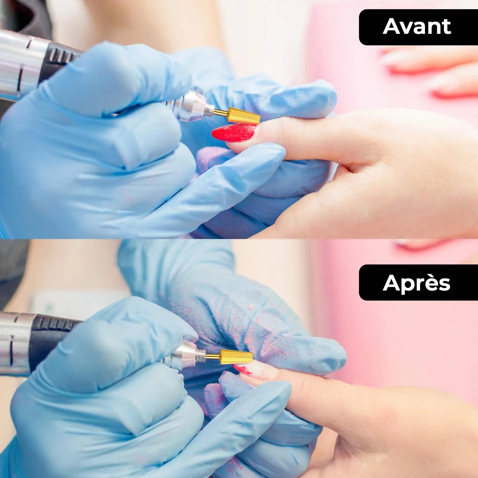 JCMaster 2Pcs 4 in1 Embout Pour Ponceuse Ongles Pour Manucure Pédicure, Taille Universelle & Durable, Premium Fraise Pour Enlever les Ongles en Acrylique&en Gel, Polir les Ongles Épais