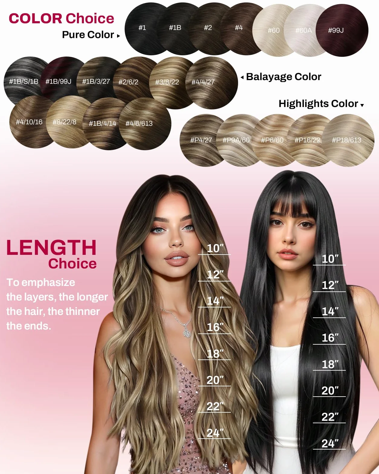 Moresoo Extension Cheveux Naturel Clip Balayage Brun le plus Foncé avec Brun Moyen Extension Clip Cheveux Naturel Remy Lisse Courte #2/6/2 30 cm 5 Pièces 80g