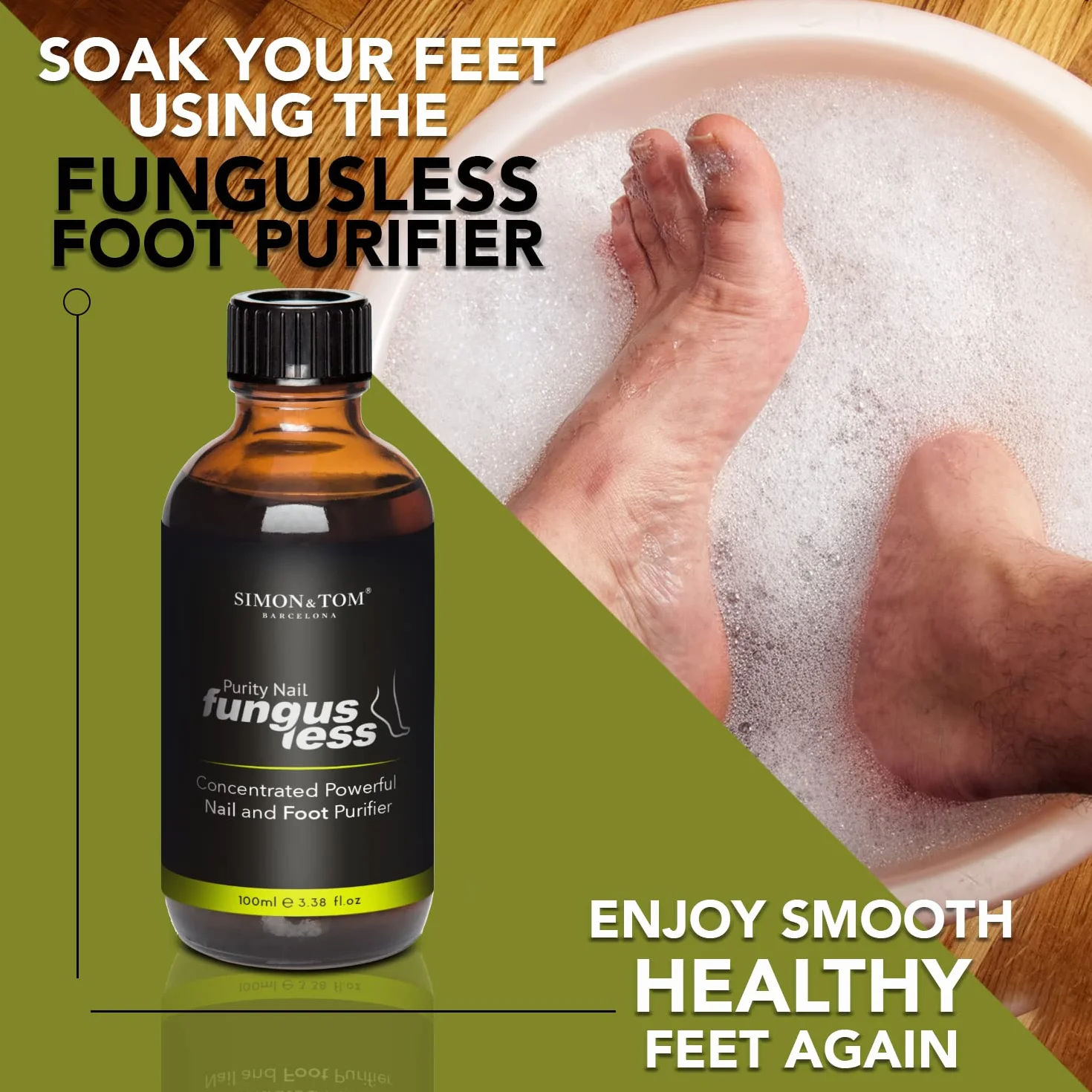 FungusLess Nail and Foot Purifier - Purifiez, Protégez et Rajeunissez vos pieds - Prévenez les bactéries, le pied d'athlète et les champignons.