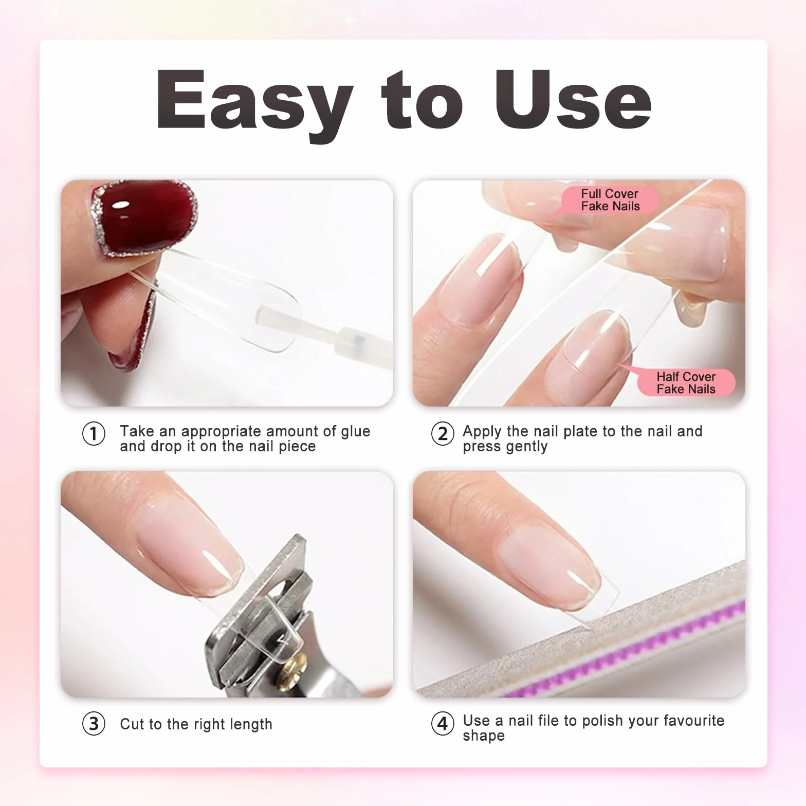 Colle Faux Ongles Extra Forte 8ml avec Brosse, Séchage Rapide Professionnel pour Ongles Acrylique
