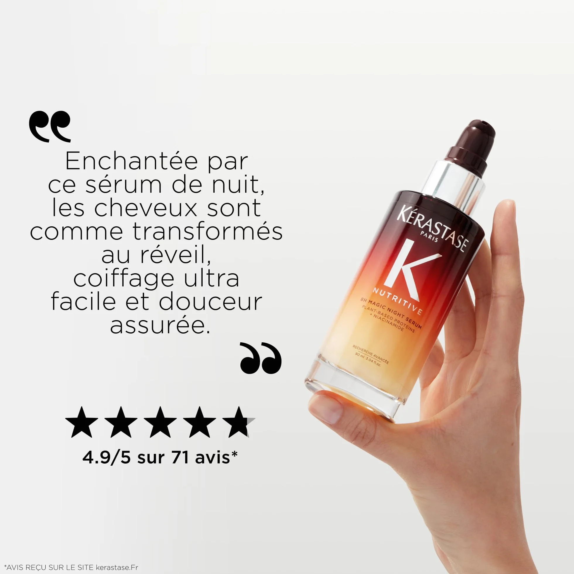 KERASTASE Nutritive 8H Magic Night Serum Cheveux Secs Nourrit Protège Humidité Protéines Végétales Niacinamide