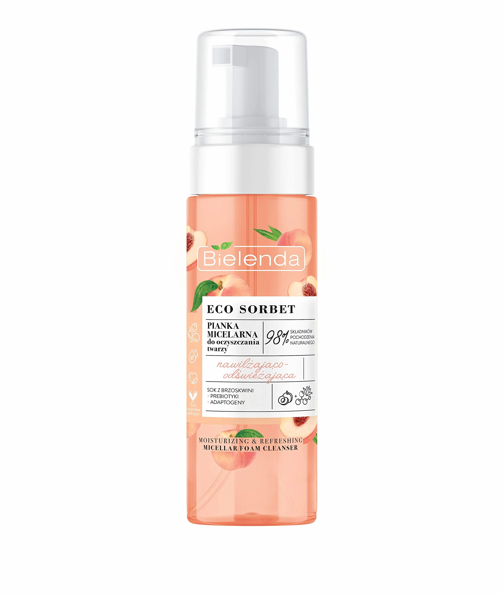 Mousse micellaire ECO SORBET Pêche hydratant rafraîchissant 150 ml