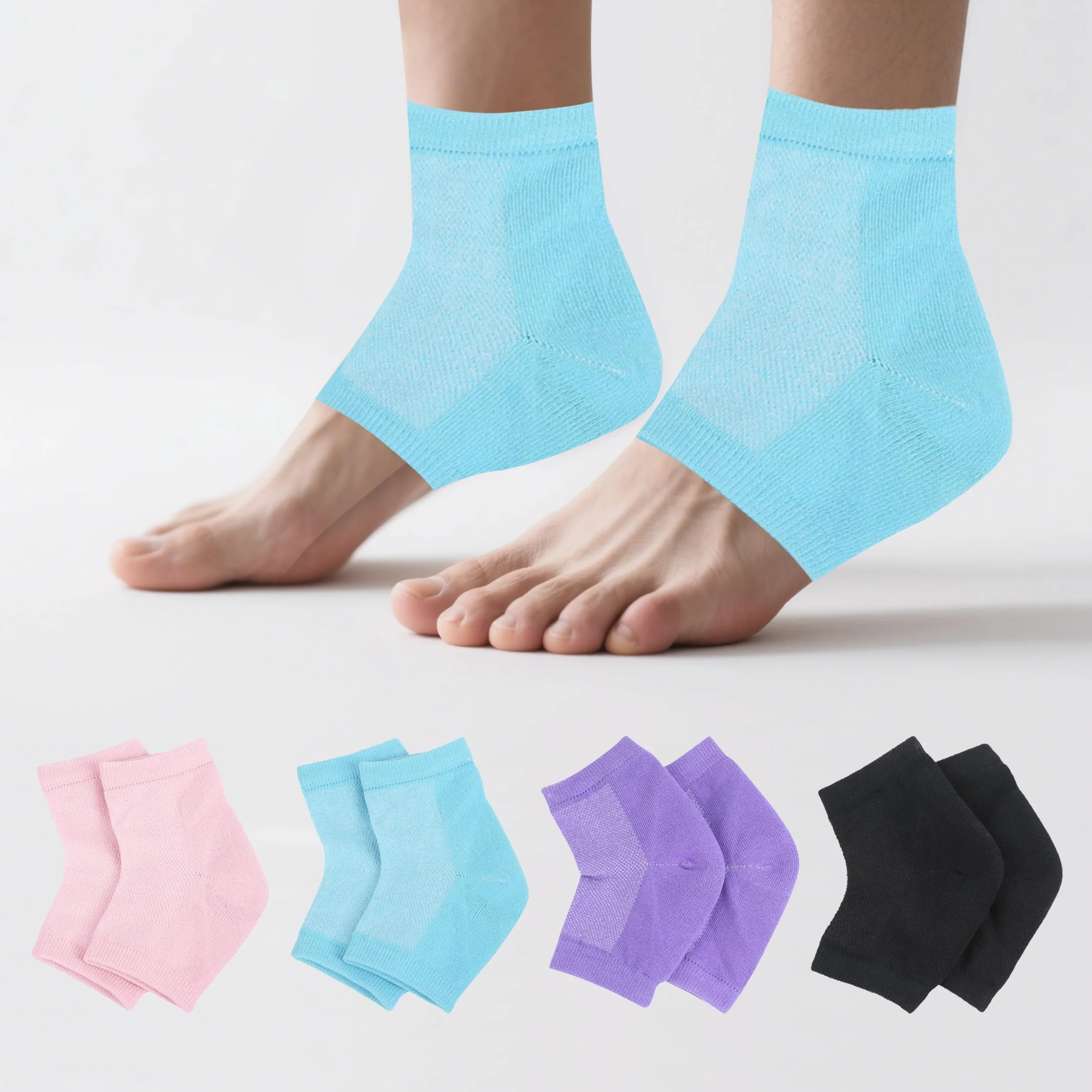 Chaussettes hydratantes de nuit réutilisables en gel respirant silicone souple pour pieds secs crevassés