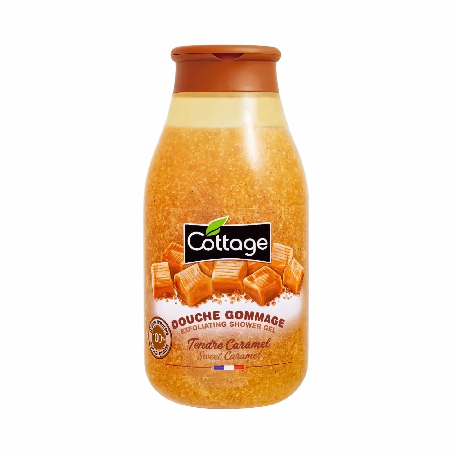 Cottage Douche Gommage Tendre Caramel Grains Exfoliants 100% Naturels 270 ml
