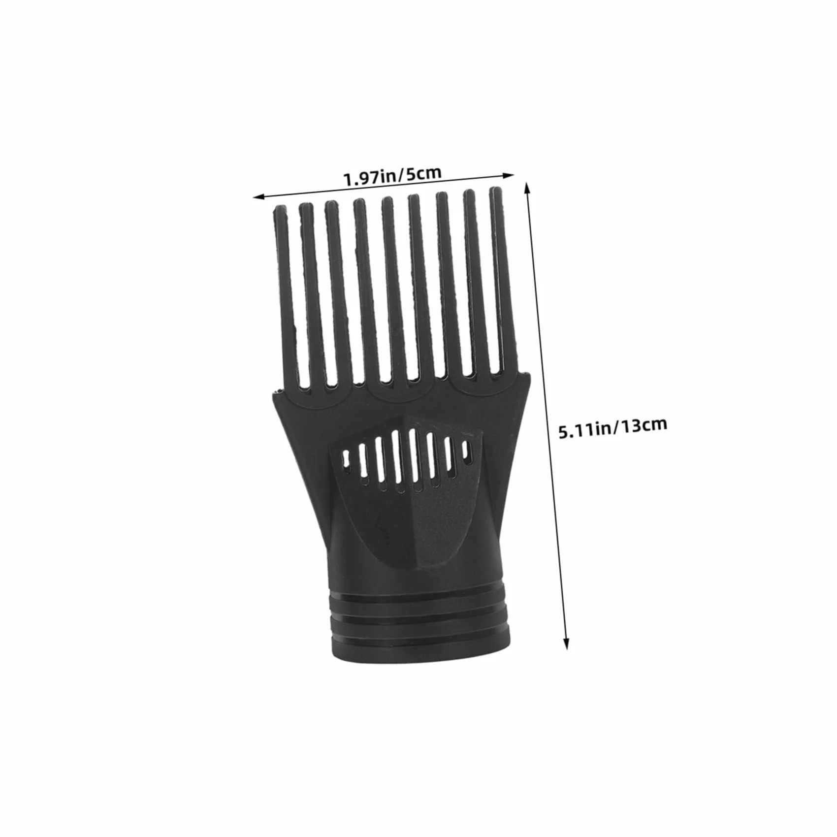 Lot de 5 Embouts Peignes Noirs pour Sèche-cheveux, Accessoires en Plastique, Contrôle du Flux D’air, Démêlage Cheveux Bouclés et Lissage, Usage Professionnel et Particulier,
