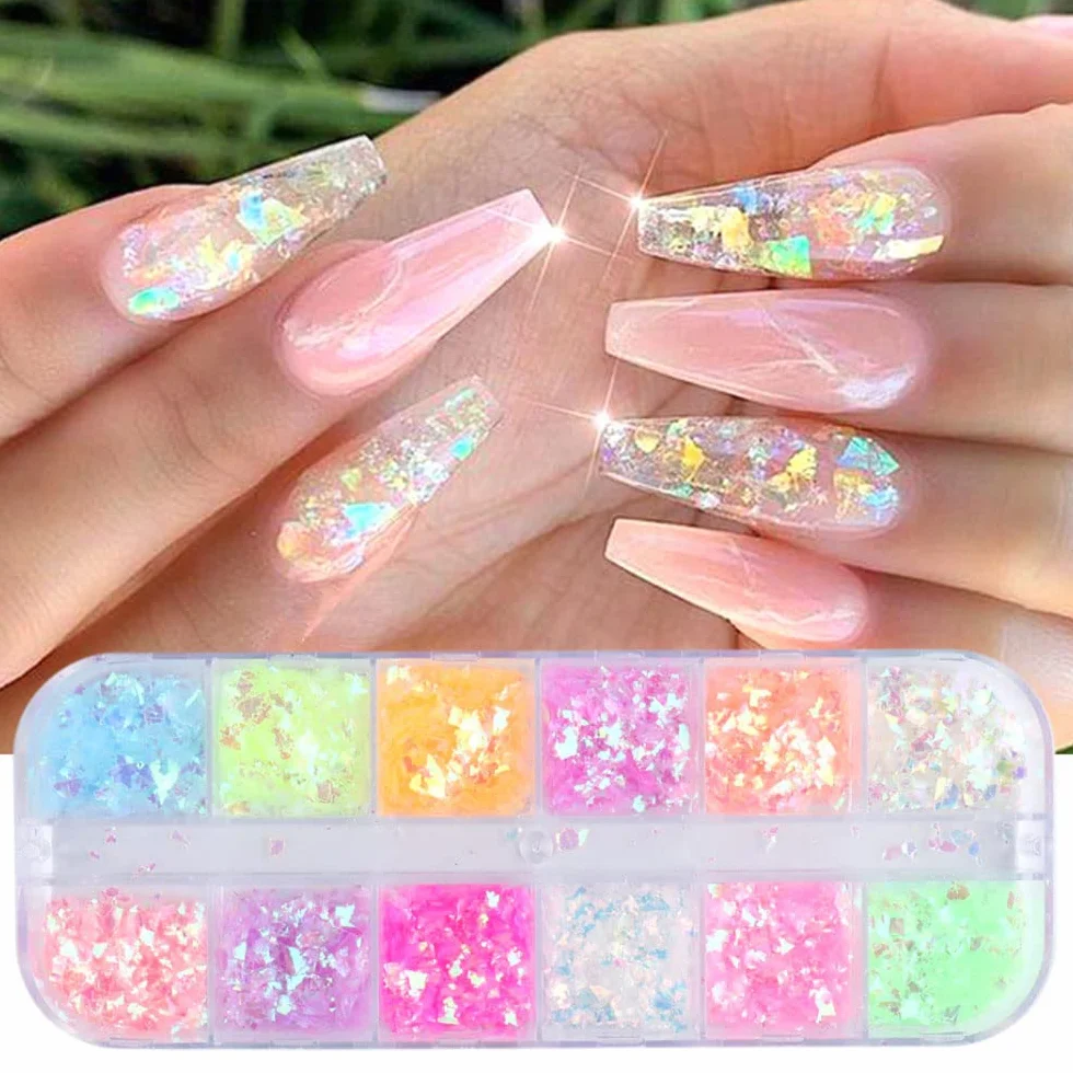 Paillettes Nail Art Flakes Holographiques Poudre à Ongles