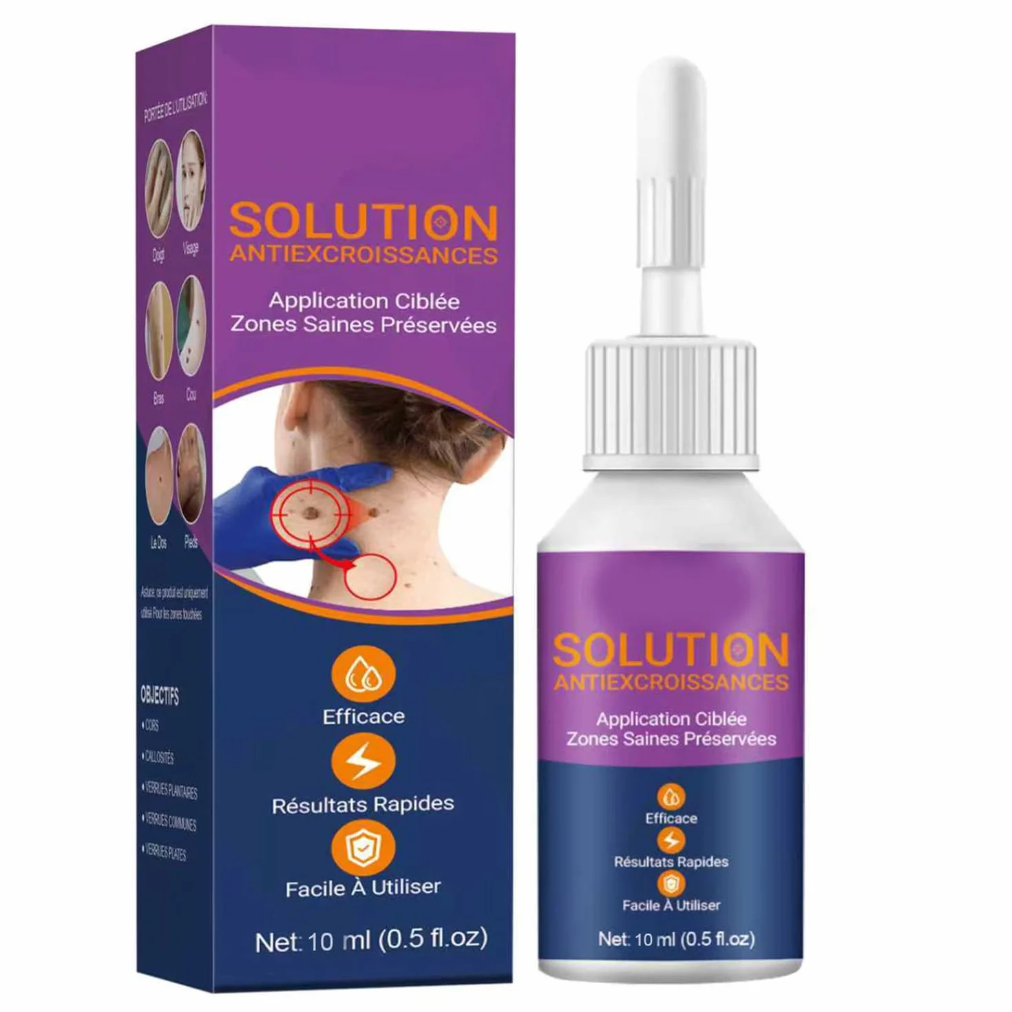 Verrue Plantaire Liquide Anti-Verrues Doux Rapide Formule Végétale Exclusive 10ml