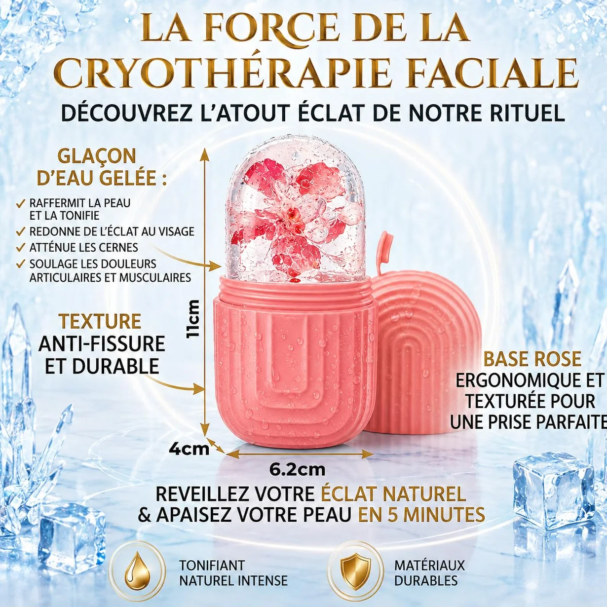 Coffret Beauté et Bien-Être Ado Fille 12-18 Ans, Kit Skincare avec Ice Roller, Brosse Visage, Disques Démaquillants Réutilisables