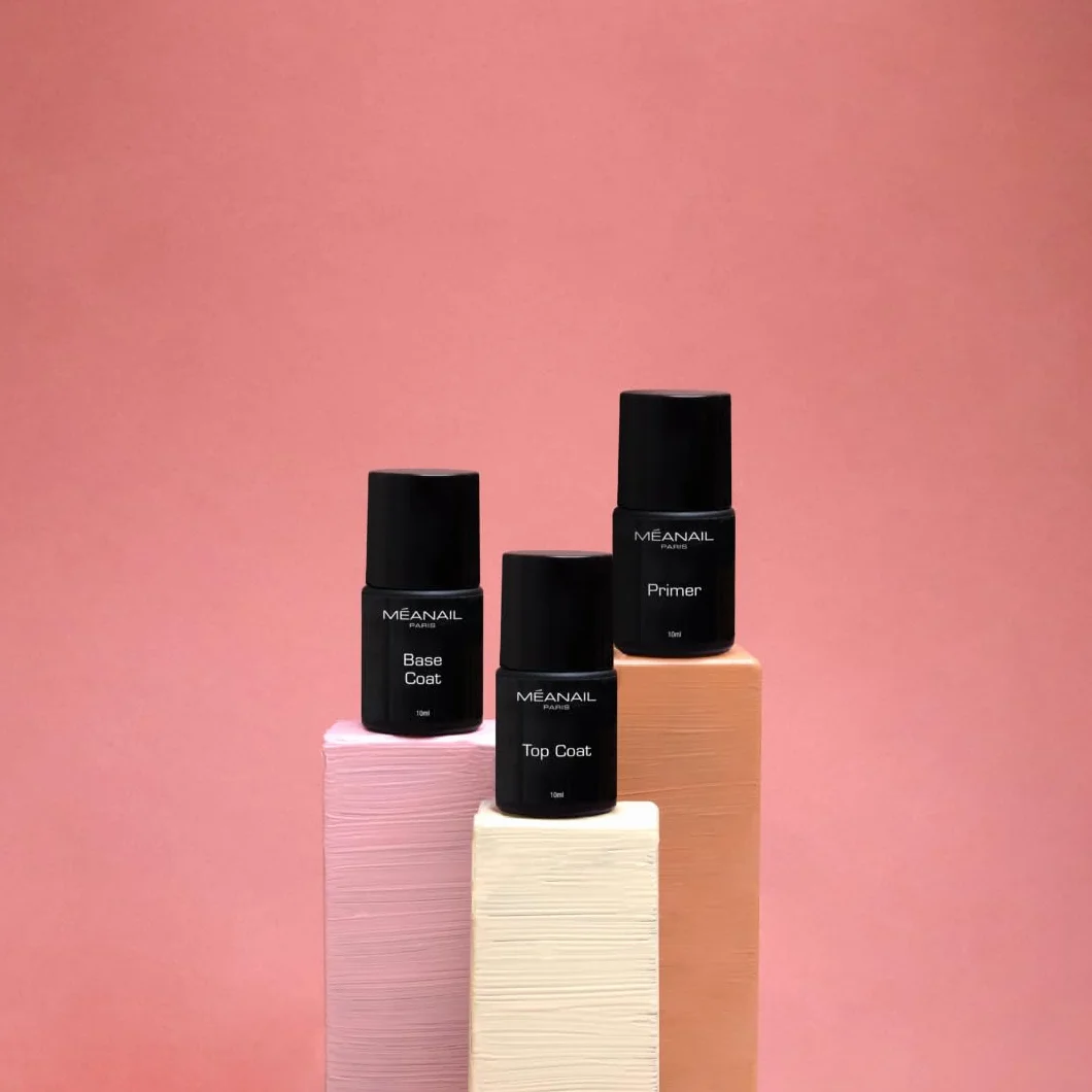 MEANAIL Paris Kit Recharge Manucure Vernis Semi Permanent Accessoires Pose et Dépose Préparation des Ongles Base Top Coat Primer Cruelty Free Vegan