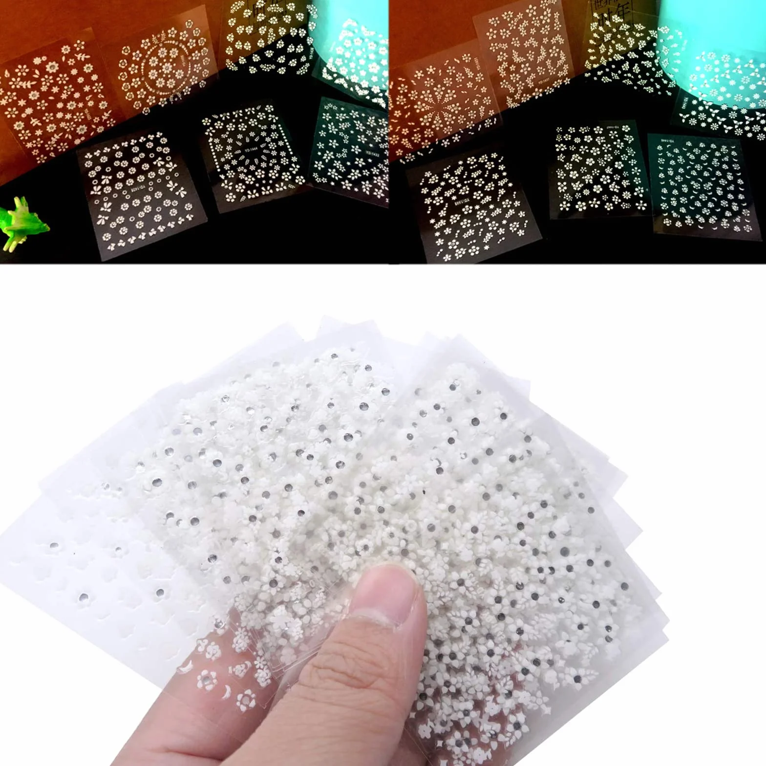 Autocollant Ongle d'Art 3D 50 Feuilles Mix Couleur Auto-adhésif Nail Art Sticker Bricolage