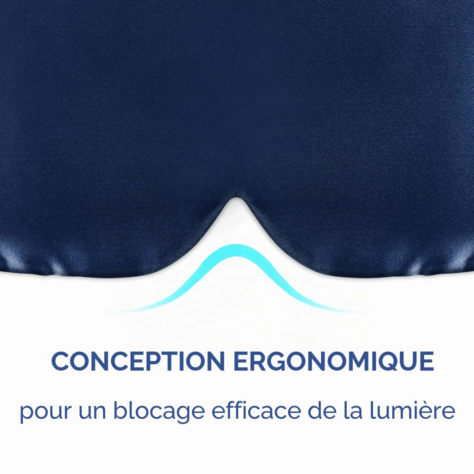 Masque de sommeil 100% soie de mûrier OLESILK avec bandeau réglable Bleu Marine