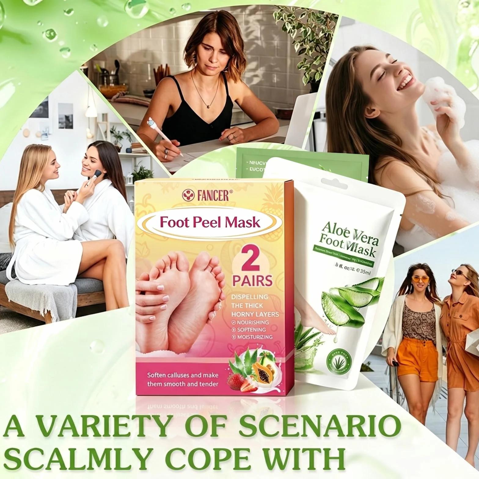 Chaussettes Exfoliantes Pedi-Peeling pour Peaux Sèches, Gommage Callus Soin Peau Morte, Hydratant et Nourrissant, Aloe Vera