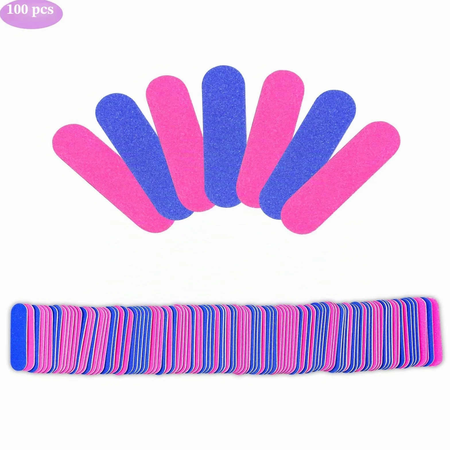 Limes à Ongles 180/240 100Pcs, Emery Boards, Lime Double Face Jetable pour Manucure