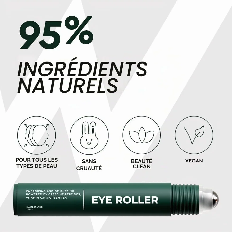 Wolf Project Rouleau sous les yeux Sérum énergisant caféine vitamine C peptides cernes poches ridules rides Crème éclaircissante gel