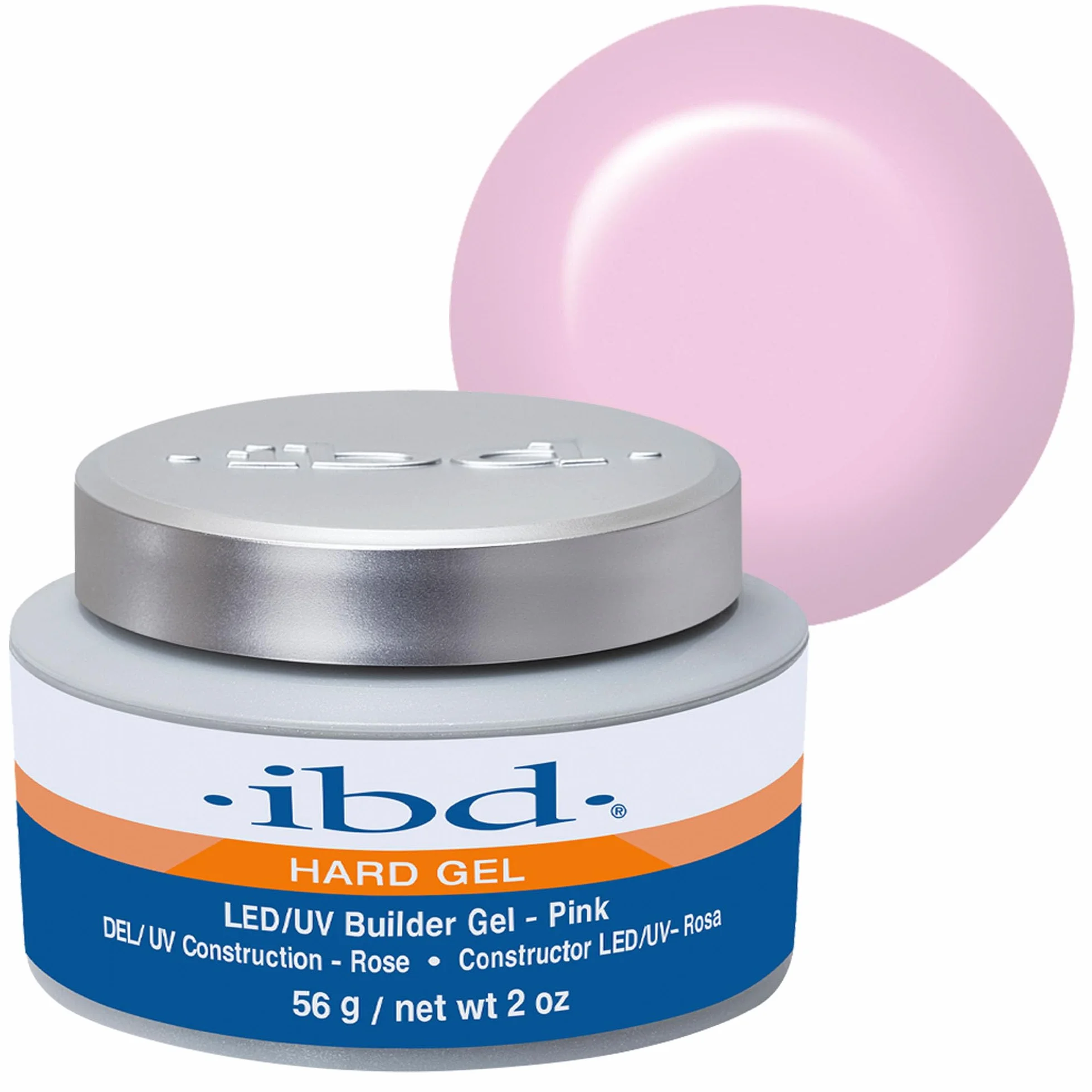 IBD Hard Gel - LED/UV Builder Gel Pink, 1 paquet (1 x 56 g) - MADE IN USA - Construction d'ongles à la maison - sans rendez-vous et sans salon de manucure bruyant
