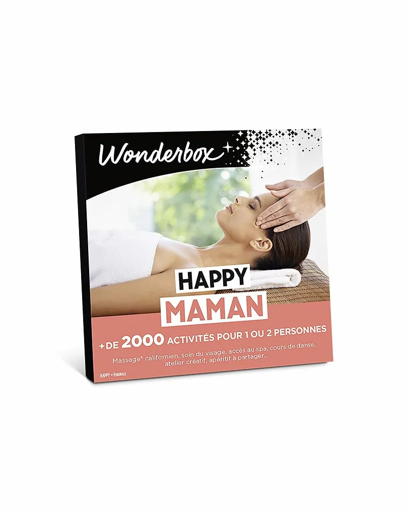 Wonderbox - Happy Maman - Coffret Cadeau - Idée Cadeau Multi Activités | 1 activité au choix - Plus de 2000 expériences - Dégustation, soin de bien-être, activité sportive ou loisirs