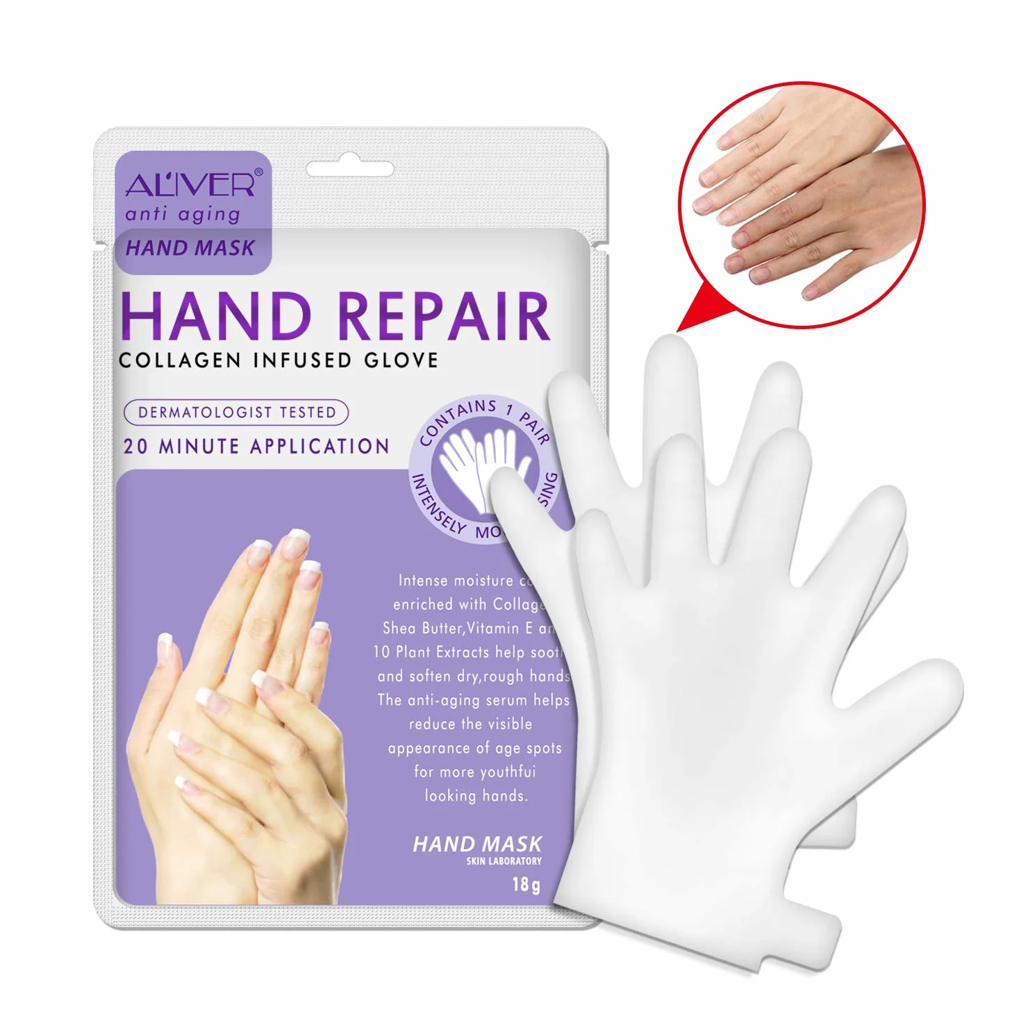 Masque De Main Gants Hydratants Nourrissant Exfoliants Régénérantes pour Mains Sèches 4 Paires